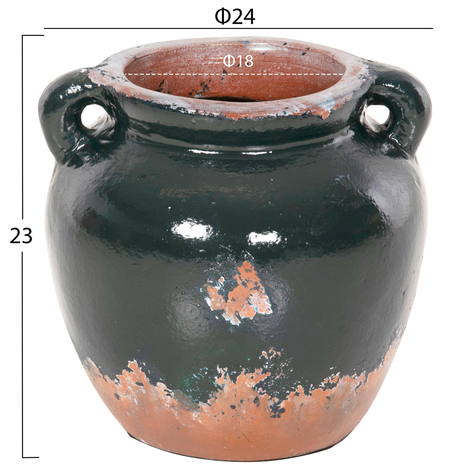 ΔΙΑΚΟΣΜΗΤΙΚΟ ΒΑΖΟ HM4380 ΤΕΡΑΚΟΤΑ ΣΕ ANTIQUE ΠΡΑΣΙΝΗ ΑΠΟΧΡΩΣΗ Φ26Χ26Yεκ.
