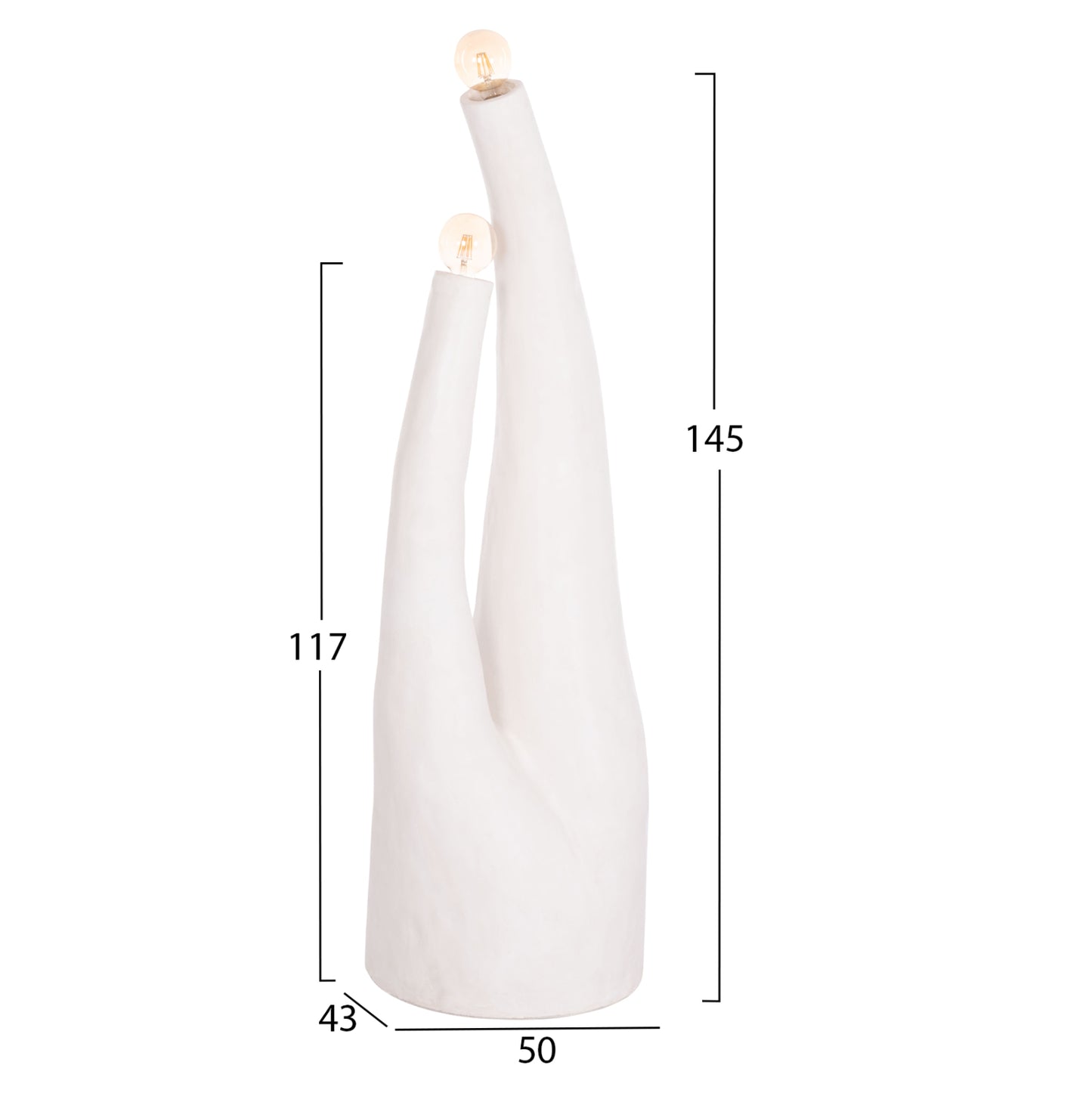 ΔΙΑΚΟΣΜΗΤΙΚΟ ΦΩΤΙΣΤΙΚΟ ΔΑΠΕΔΟΥ TUSKEN HM4702.02 FIBER CEMENT-ΛΕΥΚΟ 50x43x145Υεκ