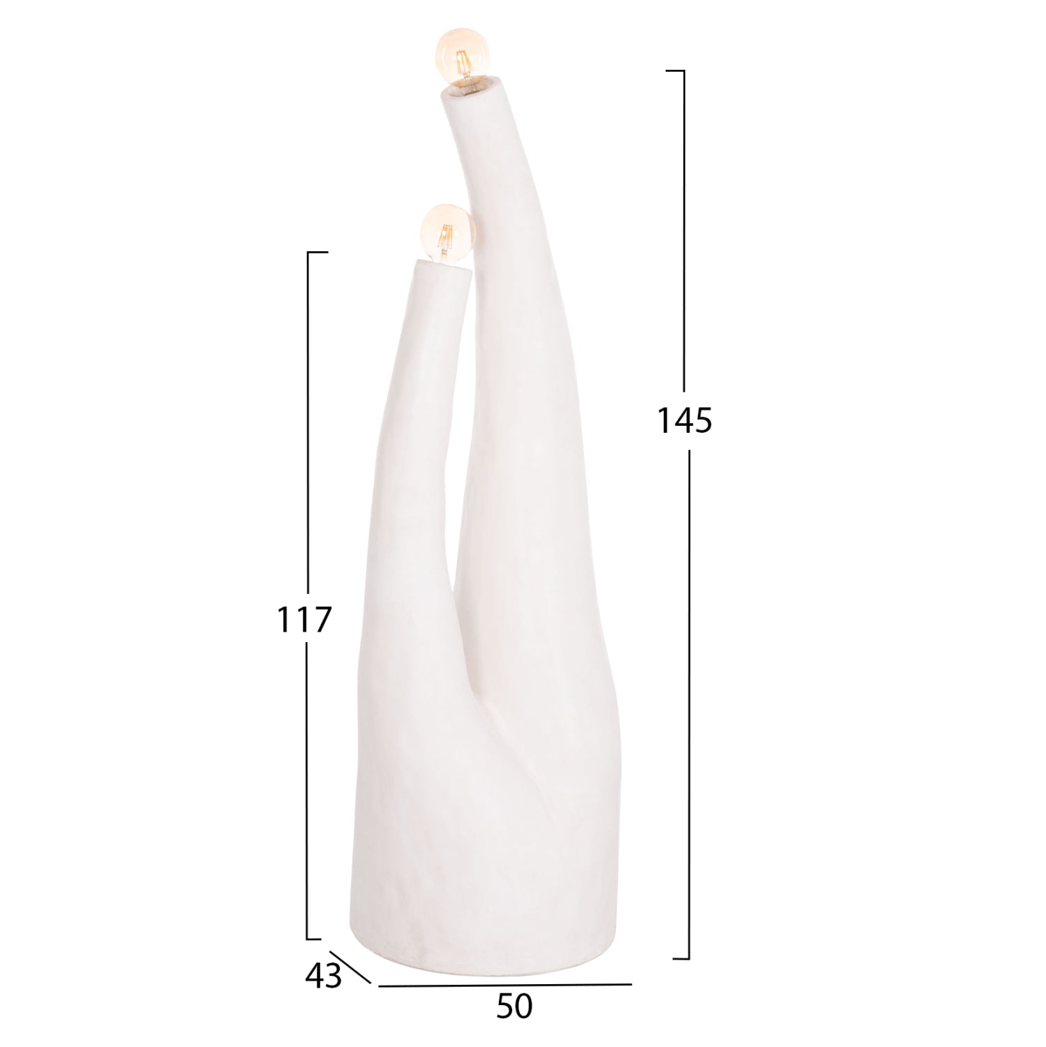 ΔΙΑΚΟΣΜΗΤΙΚΟ ΦΩΤΙΣΤΙΚΟ ΔΑΠΕΔΟΥ TUSKEN HM4702.02 FIBER CEMENT-ΛΕΥΚΟ 50x43x145Υεκ