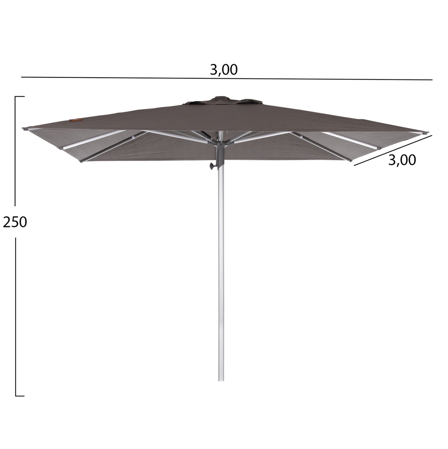 ΟΜΠΡΕΛΑ ΕΠΑΓΓΕΛΜΑΤΙΚΗ GLADELL 3X3m HM6604.01 ΓΚΡΙ ΠΑΝΙ-ΑΝΟΔΙΩΜΕΝΟ ΑΛΟΥΜΙΝΙΟ