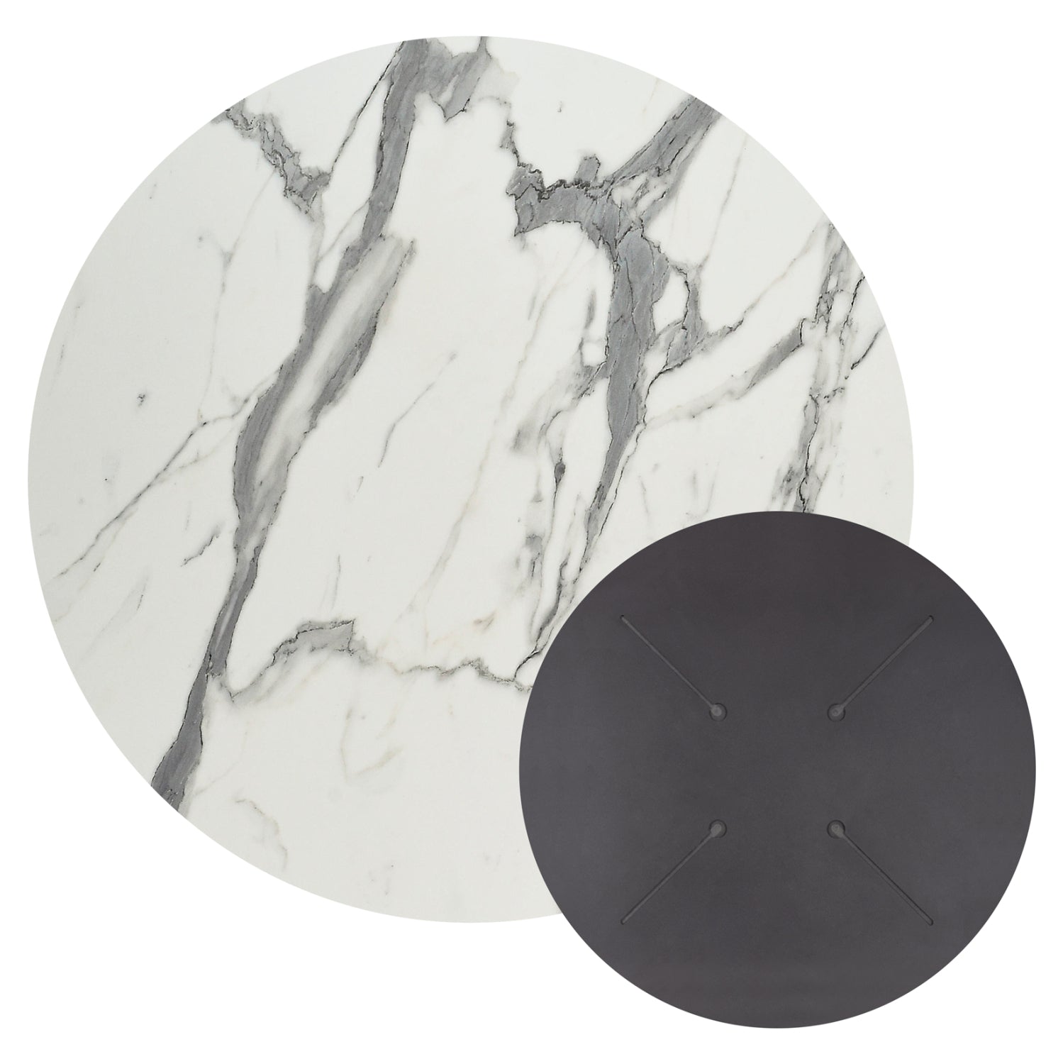 ΕΠΙΦΑΝΕΙΑ ΤΡΑΠΕΖΙΟΥ HPL ΣΤΡΟΓΓΥΛΗ HM5841.31 ΛΕΥΚΟ ΜΑΡΜΑΡΟ Φ60εκ.
