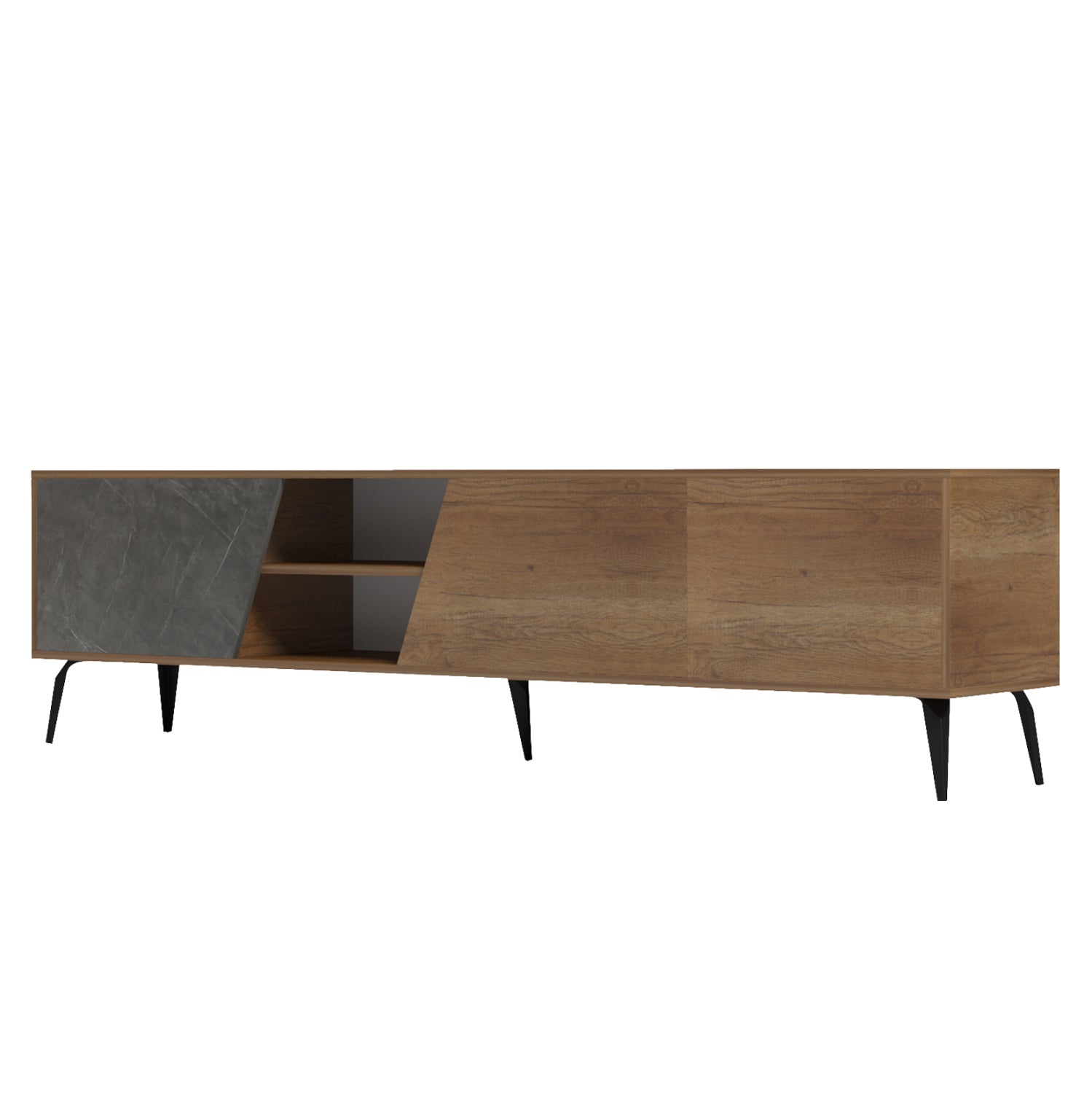 ΕΠΙΠΛΟ ΤΗΛΕΟΡΑΣΗΣ CATERRA HM18374.14 ΜΕΛΑΜΙΝΗ ΦΥΣΙΚΟ-MOORE STONE 180Χ35.5Χ48Υεκ.