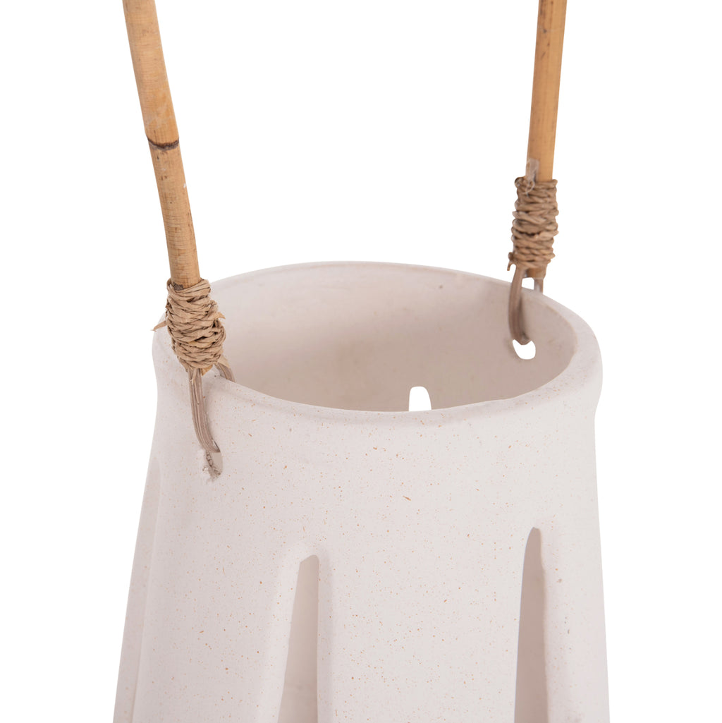 ΕΠΙΤΡΑΠΕΖΙΟ ΦΑΝΑΡΙ ERANTYL HM4696.02L ΛΕΥΚΟ FIBER CEMENT & ΧΕΡΟΥΛΙ RATTAN Φ17x27Yεκ.