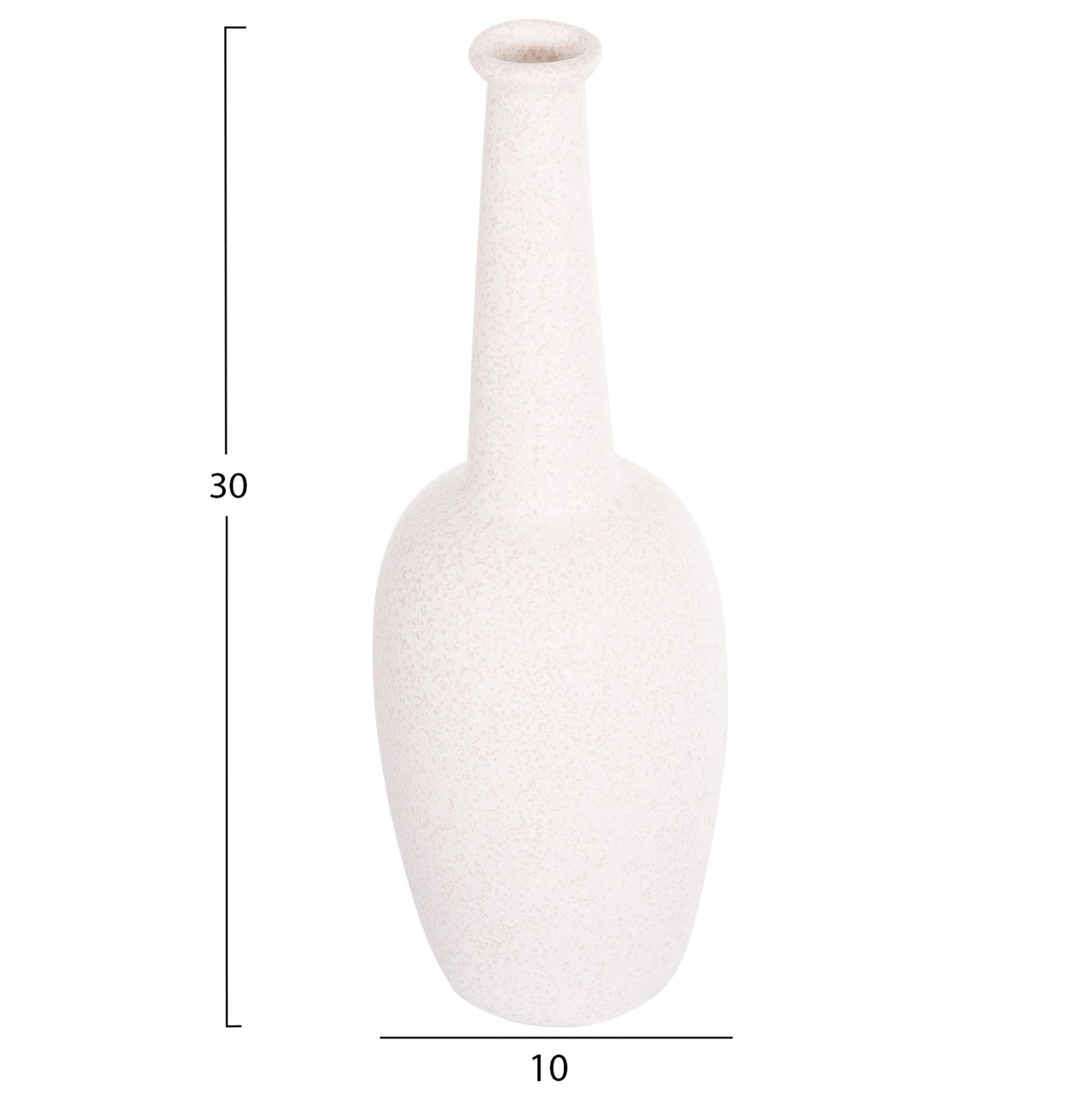 ΕΠΙΤΡΑΠΕΖΙΟ ΚΕΡΑΜΙΚΟ ΔΙΑΚΟΣΜΗΤΙΚΟ ELENDIL HM4592.01 ΥΠΟΛΕΥΚΟ ΚΡΥΣΤΑΛΛΙΚΟ Φ10x30Υ εκ