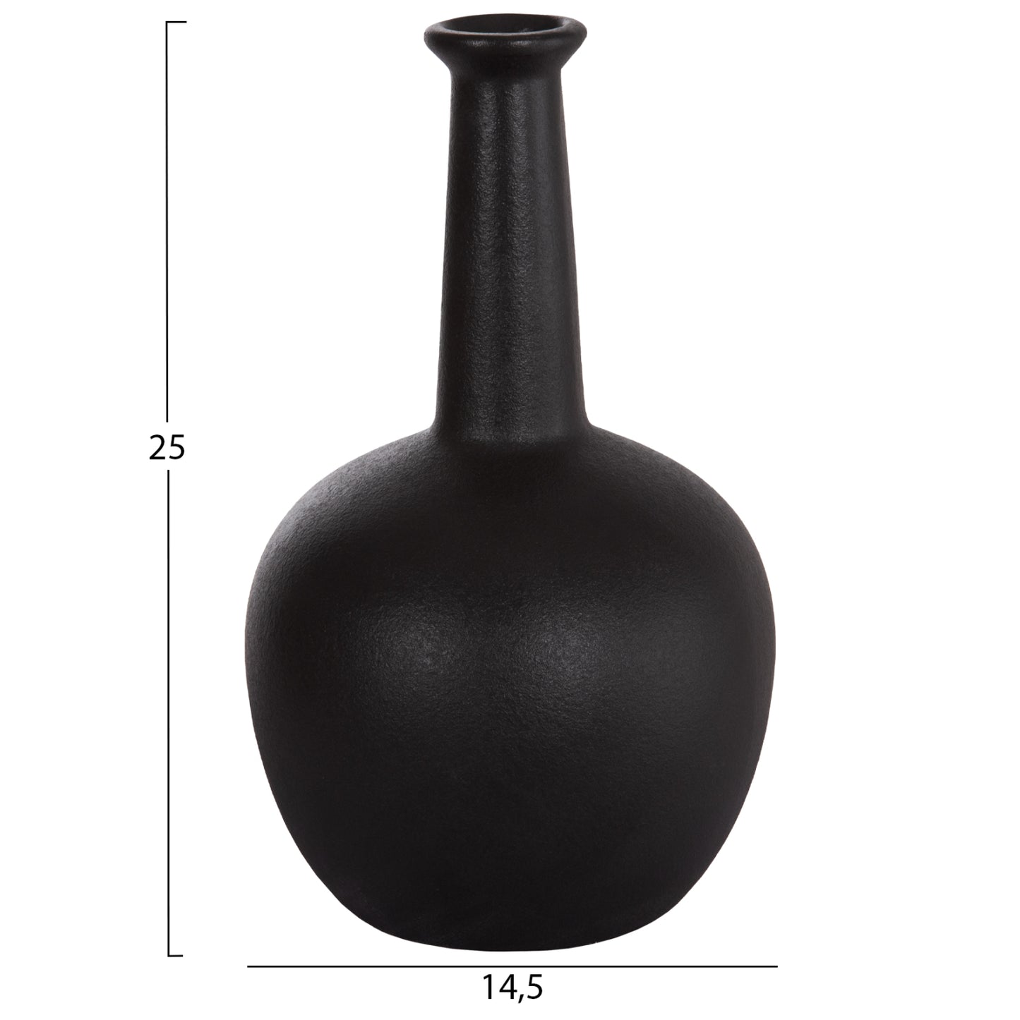 ΕΠΙΤΡΑΠΕΖΙΟ ΚΕΡΑΜΙΚΟ ΔΙΑΚΟΣΜΗΤΙΚΟ ELENDIL HM4593.02 ΜΑΥΡΟ ΜΑΤ 14,5x25Υεκ