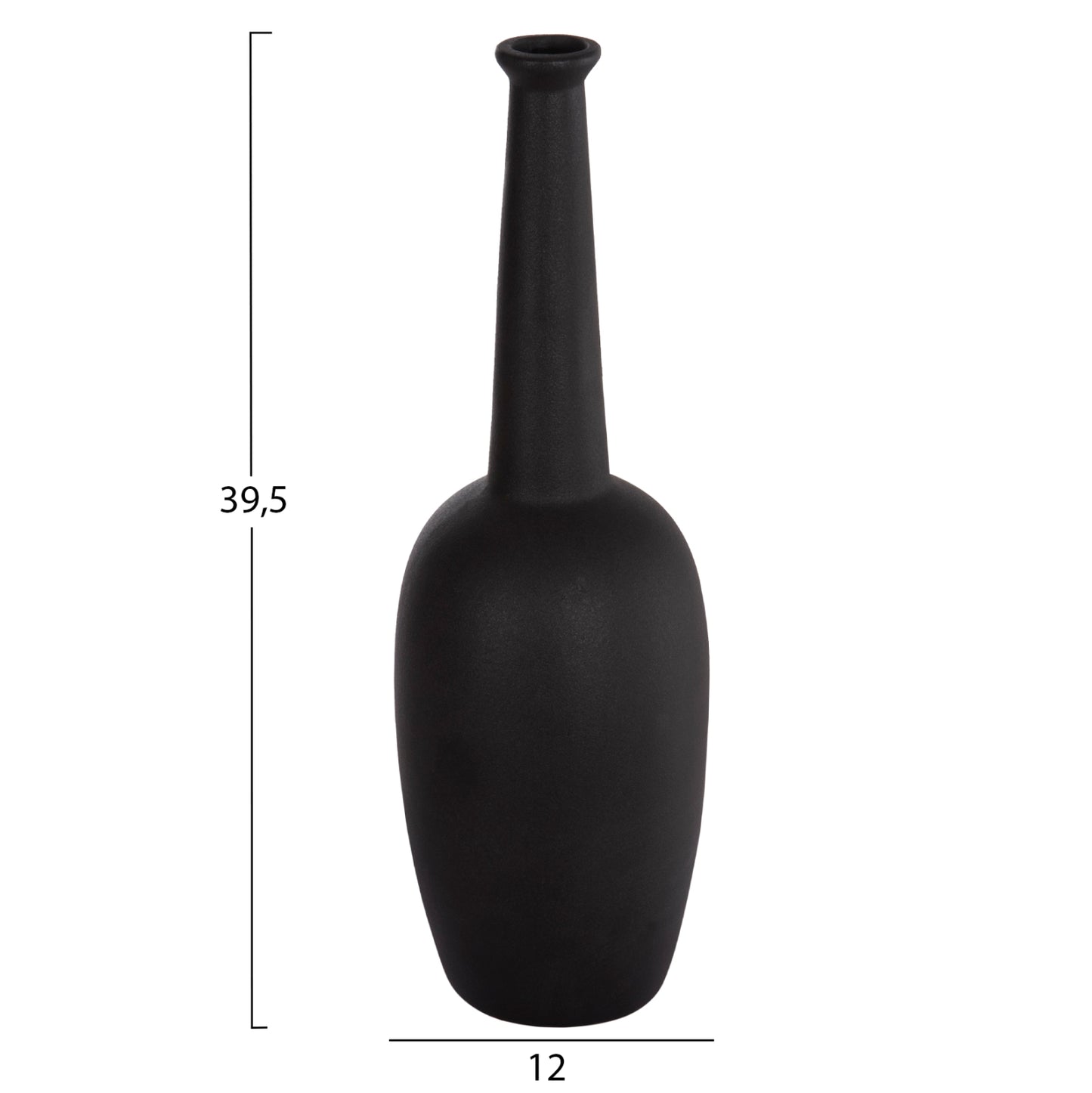 ΕΠΙΤΡΑΠΕΖΙΟ ΚΕΡΑΜΙΚΟ ΔΙΑΚΟΣΜΗΤΙΚΟ ELENDIL HM4591.02 ΜΑΥΡΟ ΜΑΤ Φ12x39.5Υεκ