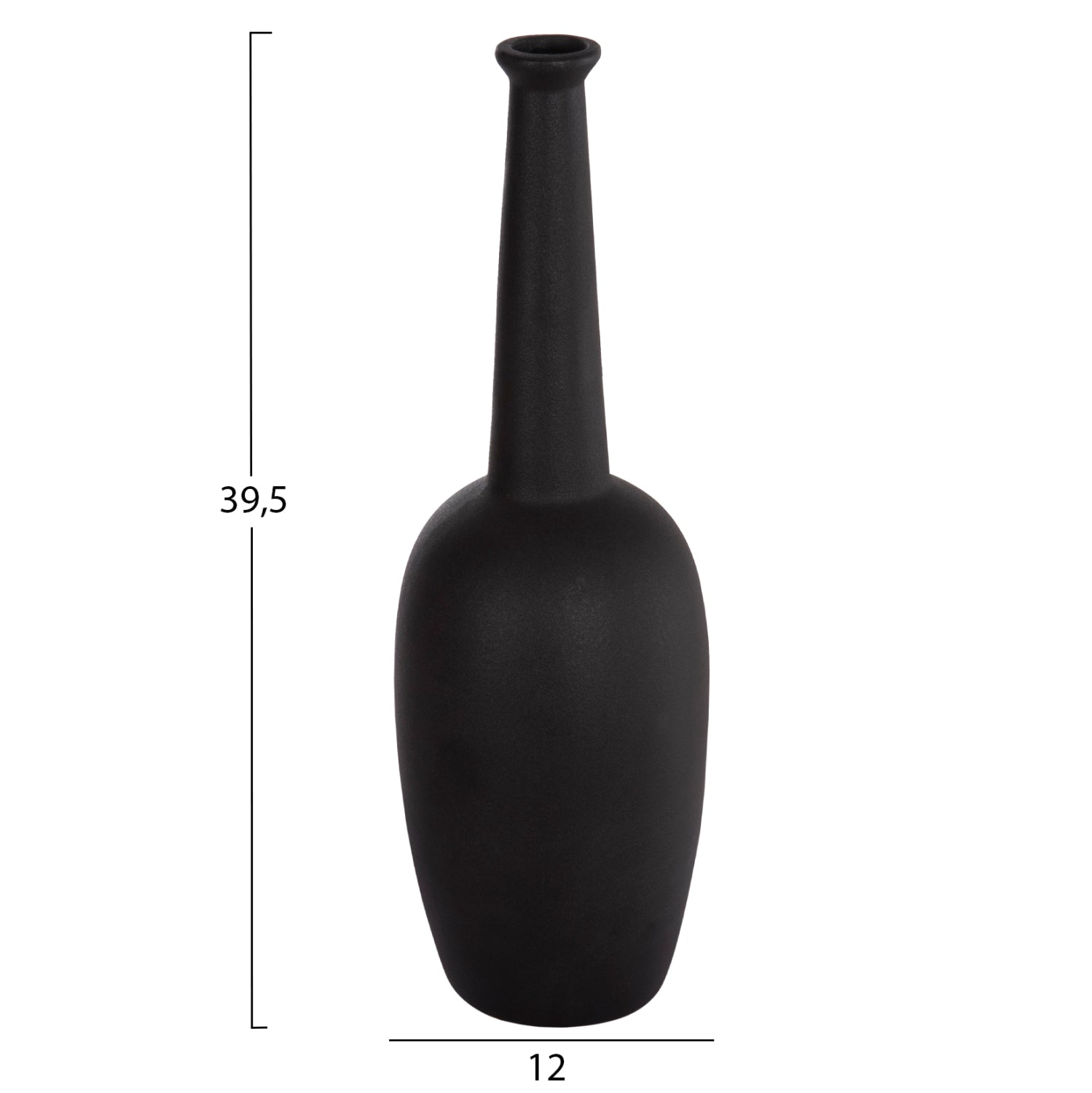 ΕΠΙΤΡΑΠΕΖΙΟ ΚΕΡΑΜΙΚΟ ΔΙΑΚΟΣΜΗΤΙΚΟ ELENDIL HM4591.02 ΜΑΥΡΟ ΜΑΤ Φ12x39.5Υεκ