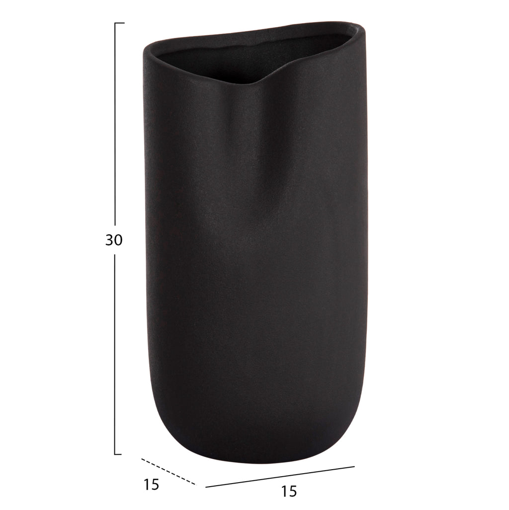 ΕΠΙΤΡΑΠΕΖΙΟ ΚΕΡΑΜΙΚΟ ΔΙΑΚΟΣΜΗΤΙΚΟ GLAZE HM4607.02 ΜΑΥΡΟ ΜΑΤ 15x15x30Υεκ