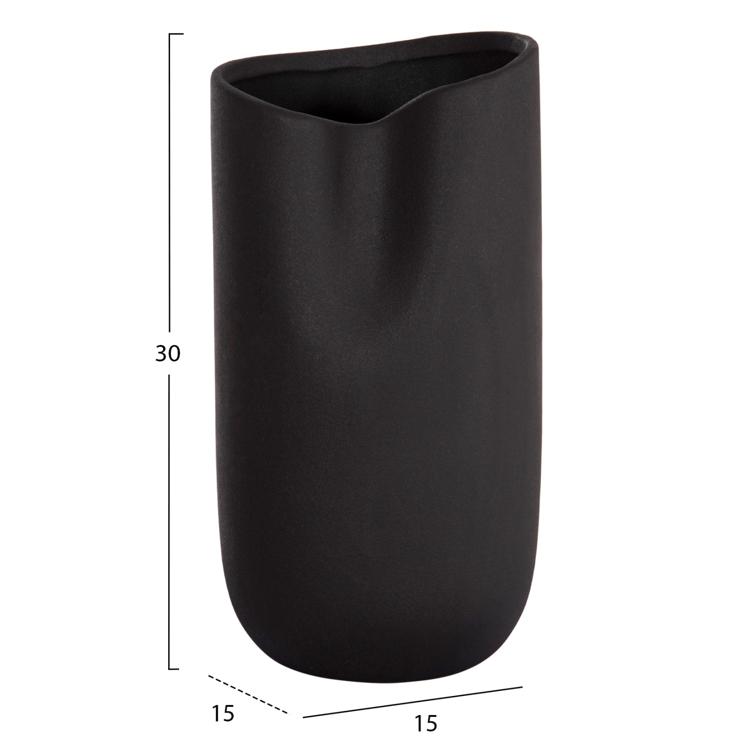 ΕΠΙΤΡΑΠΕΖΙΟ ΚΕΡΑΜΙΚΟ ΔΙΑΚΟΣΜΗΤΙΚΟ GLAZE HM4607.02 ΜΑΥΡΟ ΜΑΤ 15x15x30Υεκ