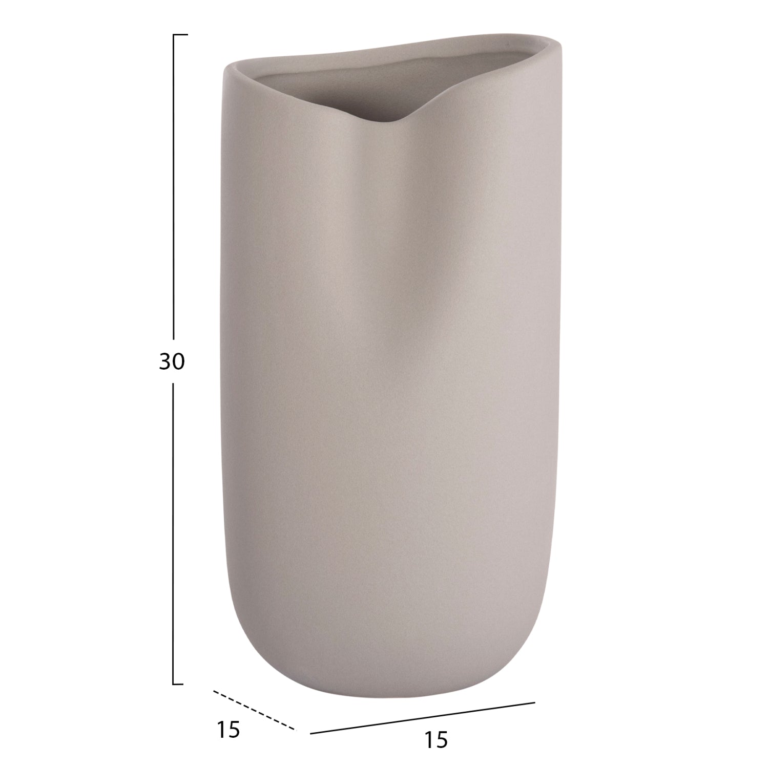 ΕΠΙΤΡΑΠΕΖΙΟ ΚΕΡΑΜΙΚΟ ΔΙΑΚΟΣΜΗΤΙΚΟ GLAZE HM4607.03 ΓΚΡΙ ΜΑΤ 15x15x30Υεκ