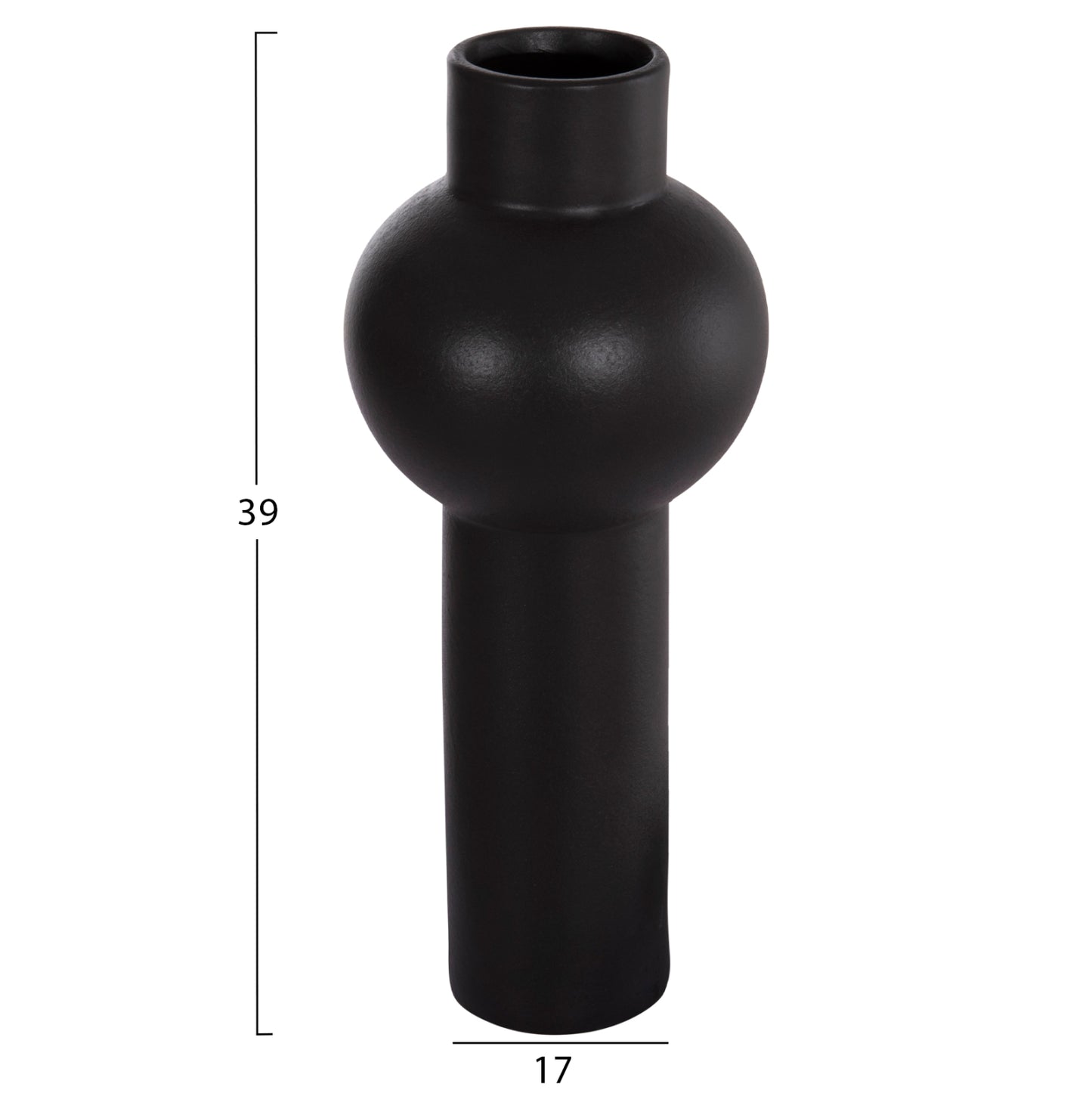 ΕΠΙΤΡΑΠΕΖΙΟ ΚΕΡΑΜΙΚΟ ΔΙΑΚΟΣΜΗΤΙΚΟ SCEPTER HM4604.02 ΜΑΥΡΟ ΜΑΤ Φ17x39Υεκ