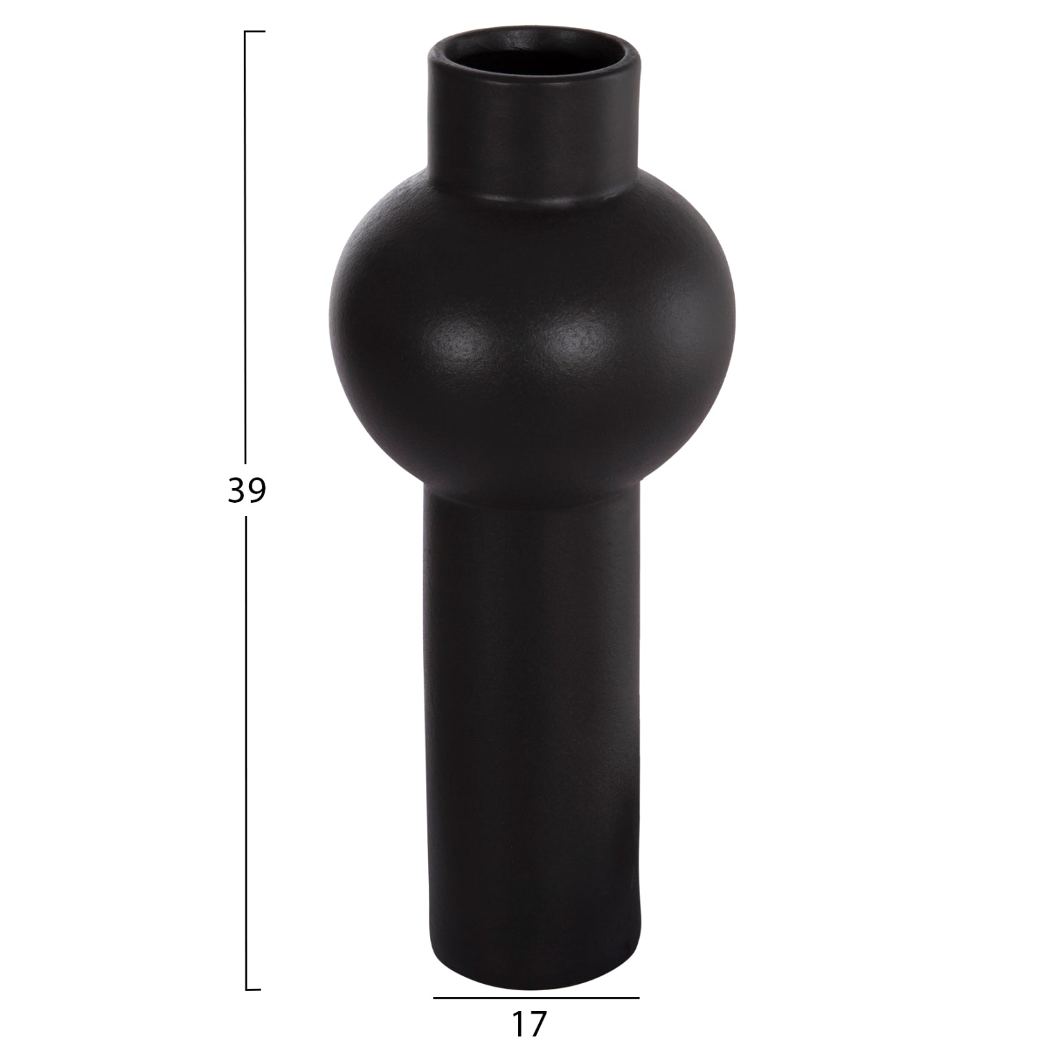 ΕΠΙΤΡΑΠΕΖΙΟ ΚΕΡΑΜΙΚΟ ΔΙΑΚΟΣΜΗΤΙΚΟ SCEPTER HM4604.02 ΜΑΥΡΟ ΜΑΤ Φ17x39Υεκ