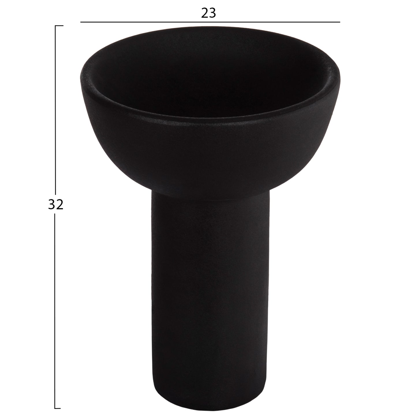 ΕΠΙΤΡΑΠΕΖΙΟ ΚΕΡΑΜΙΚΟ ΔΙΑΚΟΣΜΗΤΙΚΟ ELENDIL HM4602.02 ΜΑΥΡΟ ΜΑΤ Φ23x32Υ εκ
