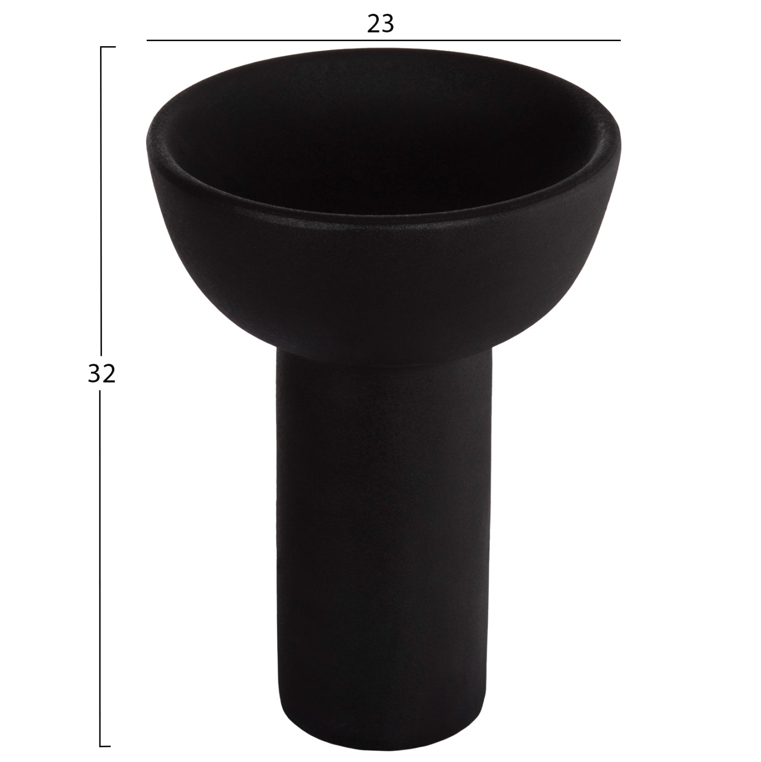 ΕΠΙΤΡΑΠΕΖΙΟ ΚΕΡΑΜΙΚΟ ΔΙΑΚΟΣΜΗΤΙΚΟ ELENDIL HM4602.02 ΜΑΥΡΟ ΜΑΤ Φ23x32Υ εκ