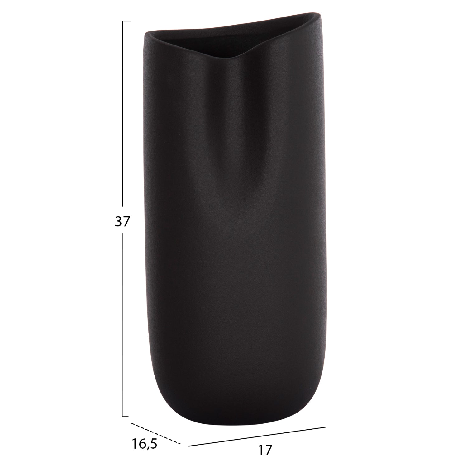 ΕΠΙΤΡΑΠΕΖΙΟ ΚΕΡΑΜΙΚΟ ΔΙΑΚΟΣΜΗΤΙΚΟ GLAZE HM4606.02 ΜΑΥΡΟ ΜΑΤ 17x16,5x37Υεκ