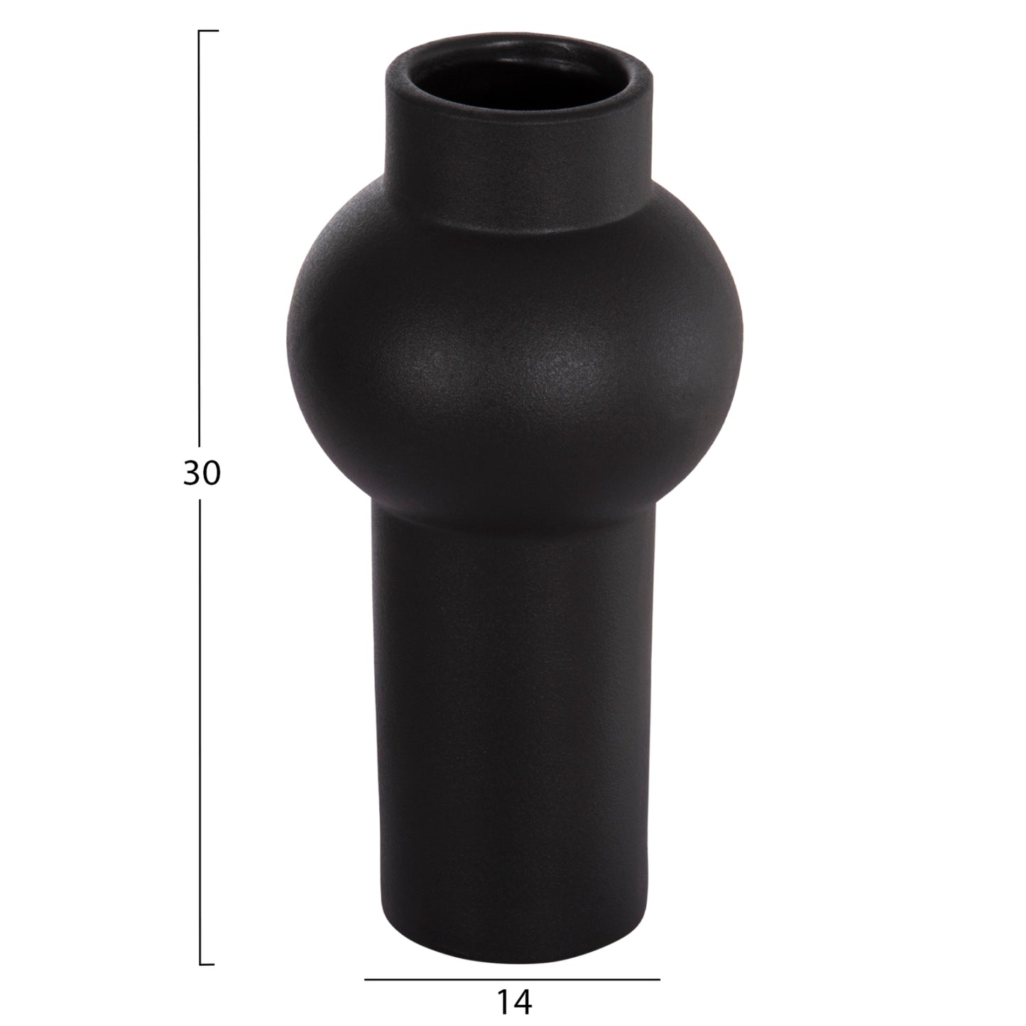 ΕΠΙΤΡΑΠΕΖΙΟ ΚΕΡΑΜΙΚΟ ΔΙΑΚΟΣΜΗΤΙΚΟ SCEPTER HM4605.02 ΜΑΥΡΟ ΜΑΤ Φ15x30Υ εκ.