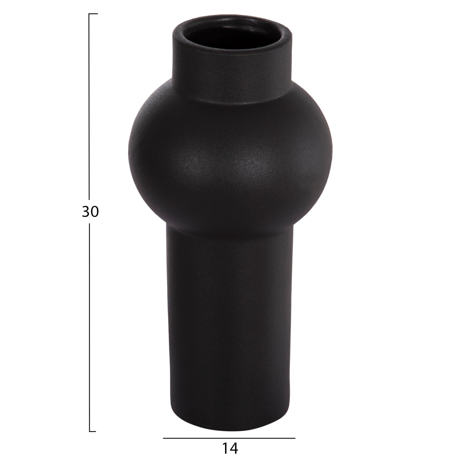 ΕΠΙΤΡΑΠΕΖΙΟ ΚΕΡΑΜΙΚΟ ΔΙΑΚΟΣΜΗΤΙΚΟ SCEPTER HM4605.02 ΜΑΥΡΟ ΜΑΤ Φ15x30Υ εκ.