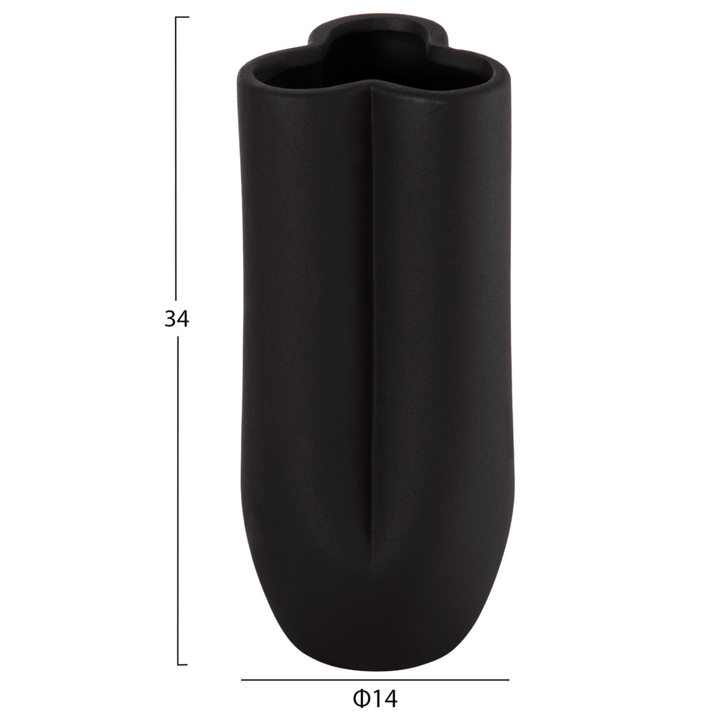 ΕΠΙΤΡΑΠΕΖΙΟ ΚΕΡΑΜΙΚΟ ΔΙΑΚΟΣΜΗΤΙΚΟ GLAZE HM4611.02 ΜΑΥΡΟ ΜΑΤ Φ14x34Υ εκ.