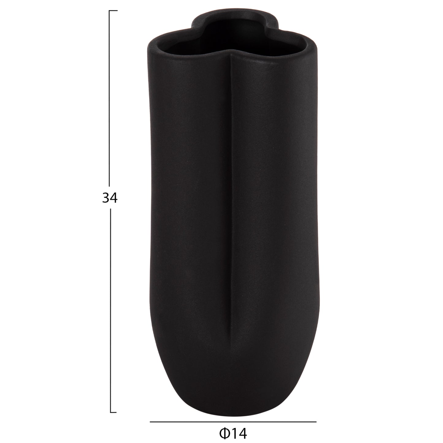 ΕΠΙΤΡΑΠΕΖΙΟ ΚΕΡΑΜΙΚΟ ΔΙΑΚΟΣΜΗΤΙΚΟ GLAZE HM4611.02 ΜΑΥΡΟ ΜΑΤ Φ14x34Υ εκ.