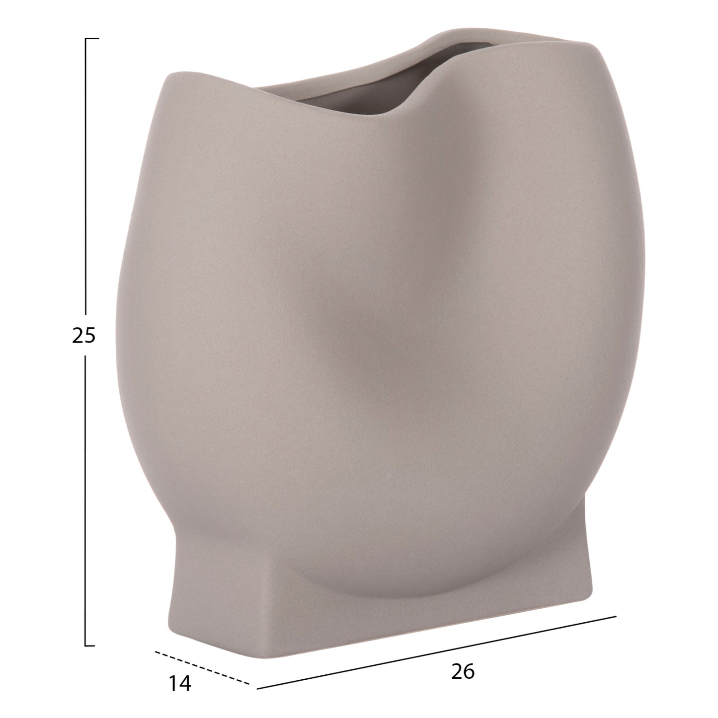 ΕΠΙΤΡΑΠΕΖΙΟ ΚΕΡΑΜΙΚΟ ΔΙΑΚΟΣΜΗΤΙΚΟ GLAZE HM4610.03 ΓΚΡΙ ΜΑΤ 26x14x25Υεκ