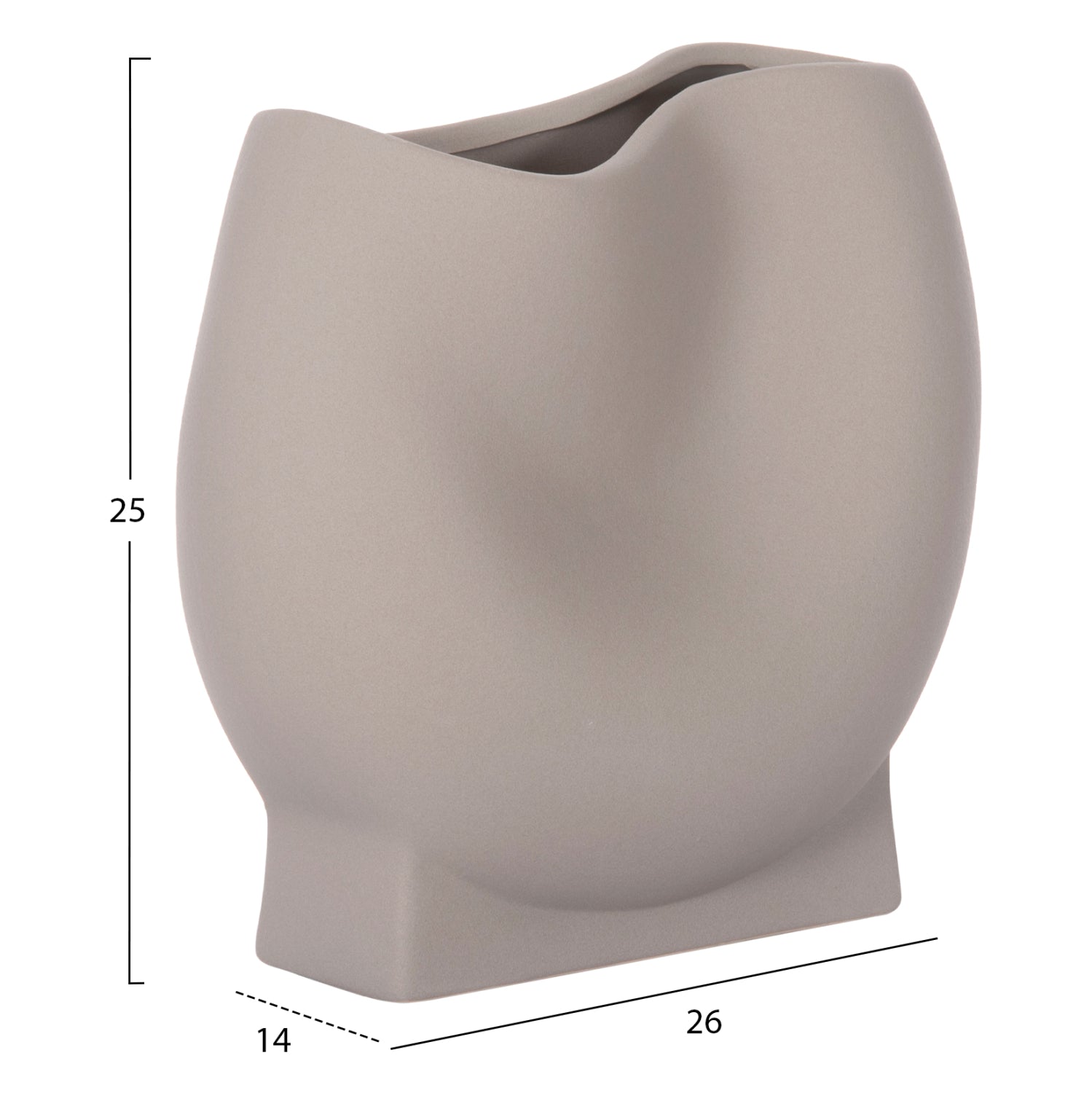 ΕΠΙΤΡΑΠΕΖΙΟ ΚΕΡΑΜΙΚΟ ΔΙΑΚΟΣΜΗΤΙΚΟ GLAZE HM4610.03 ΓΚΡΙ ΜΑΤ 26x14x25Υεκ
