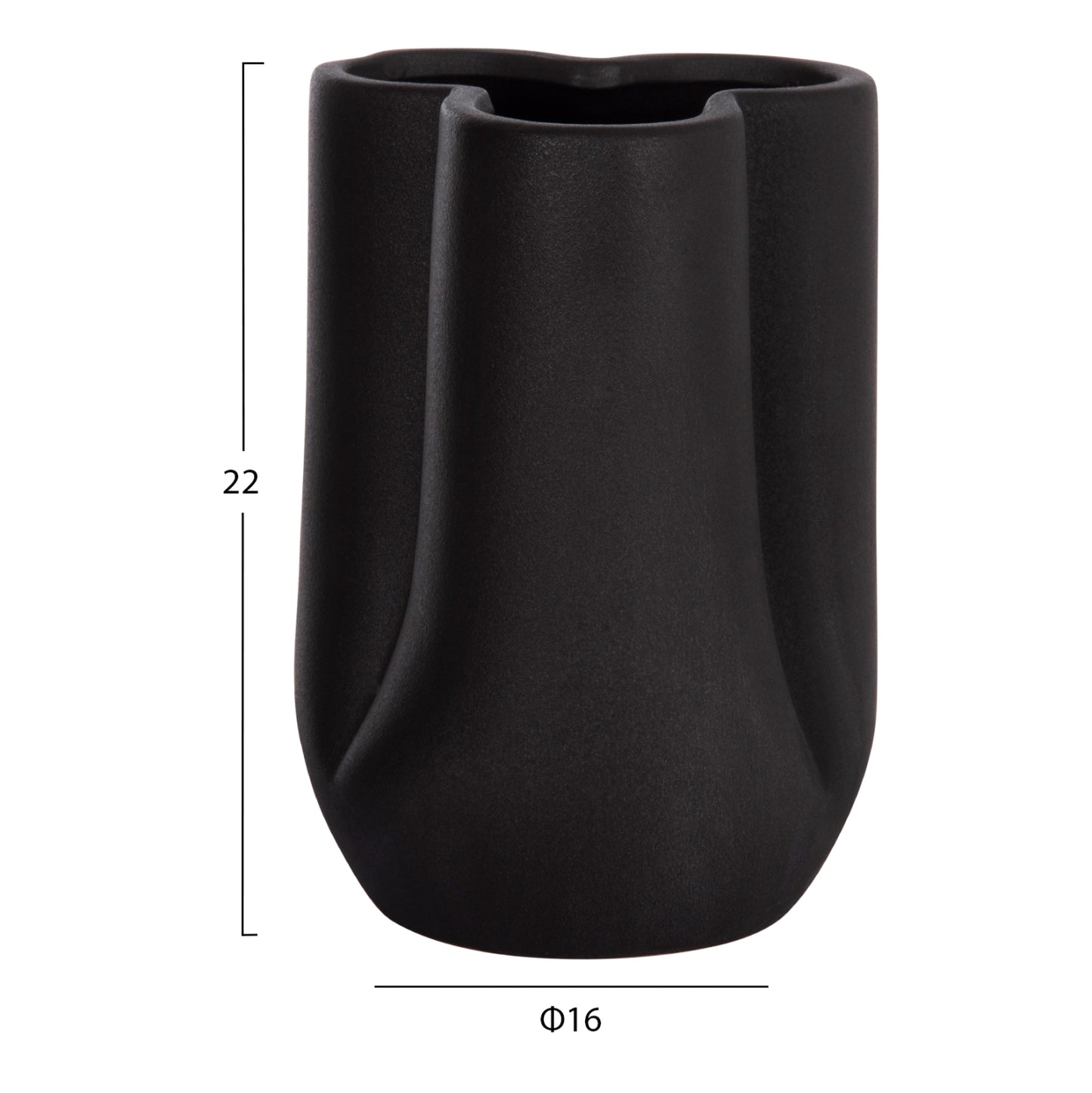 ΕΠΙΤΡΑΠΕΖΙΟ ΚΕΡΑΜΙΚΟ ΔΙΑΚΟΣΜΗΤΙΚΟ GLAZE HM4613.02 ΜΑΥΡΟ ΜΑΤ Φ16x22Υεκ