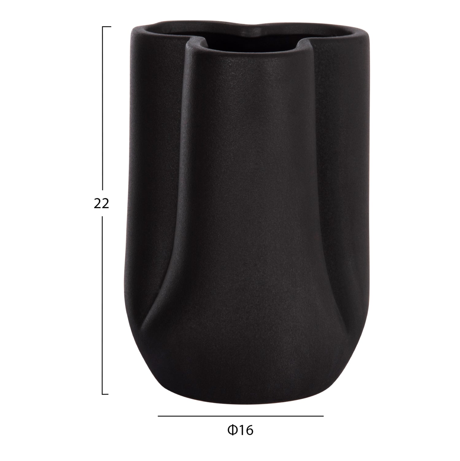 ΕΠΙΤΡΑΠΕΖΙΟ ΚΕΡΑΜΙΚΟ ΔΙΑΚΟΣΜΗΤΙΚΟ GLAZE HM4613.02 ΜΑΥΡΟ ΜΑΤ Φ16x22Υεκ
