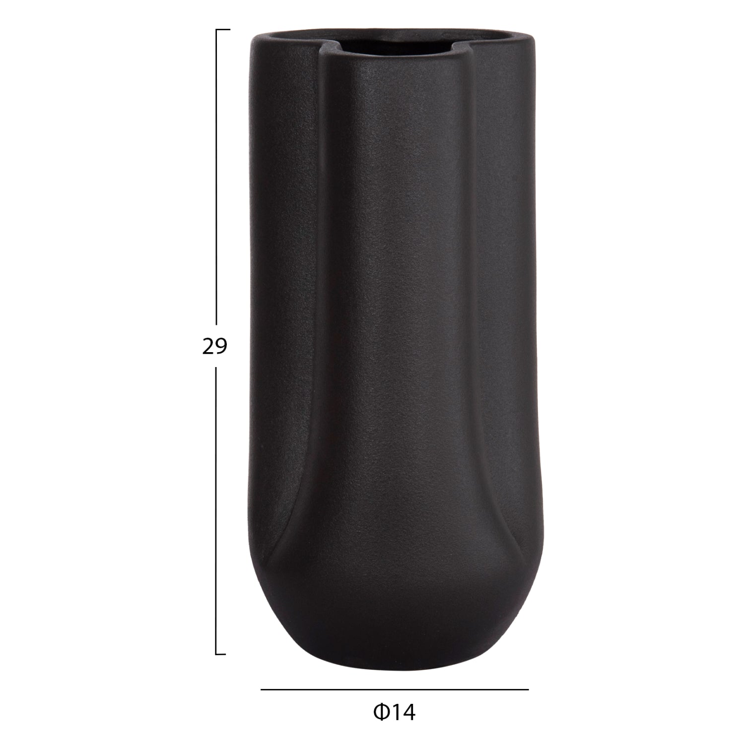 ΕΠΙΤΡΑΠΕΖΙΟ ΚΕΡΑΜΙΚΟ ΔΙΑΚΟΣΜΗΤΙΚΟ GLAZE HM4612.02 ΜΑΥΡΟ ΜΑΤ Φ14x29Υεκ