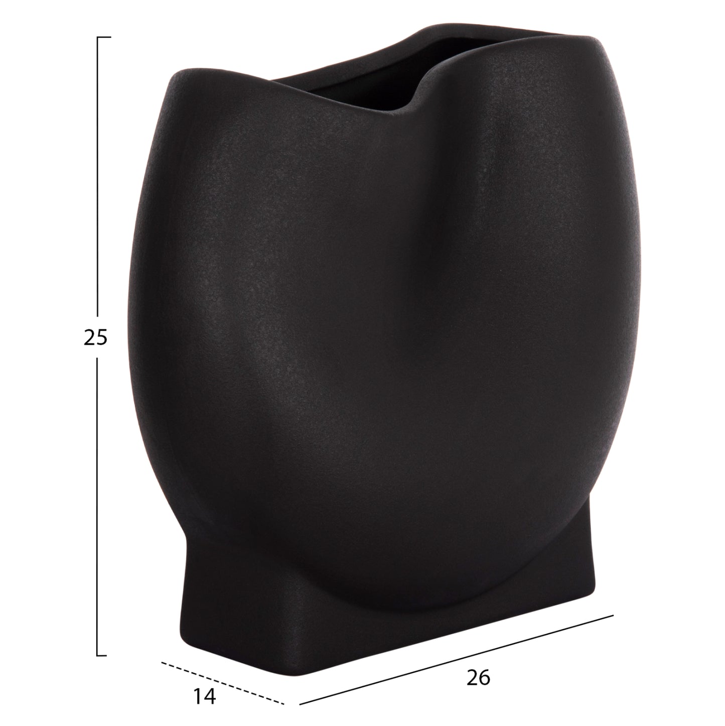 ΕΠΙΤΡΑΠΕΖΙΟ ΚΕΡΑΜΙΚΟ ΔΙΑΚΟΣΜΗΤΙΚΟ GLAZE HM4610.02 ΜΑΥΡΟ ΜΑΤ 26x14x25Υεκ