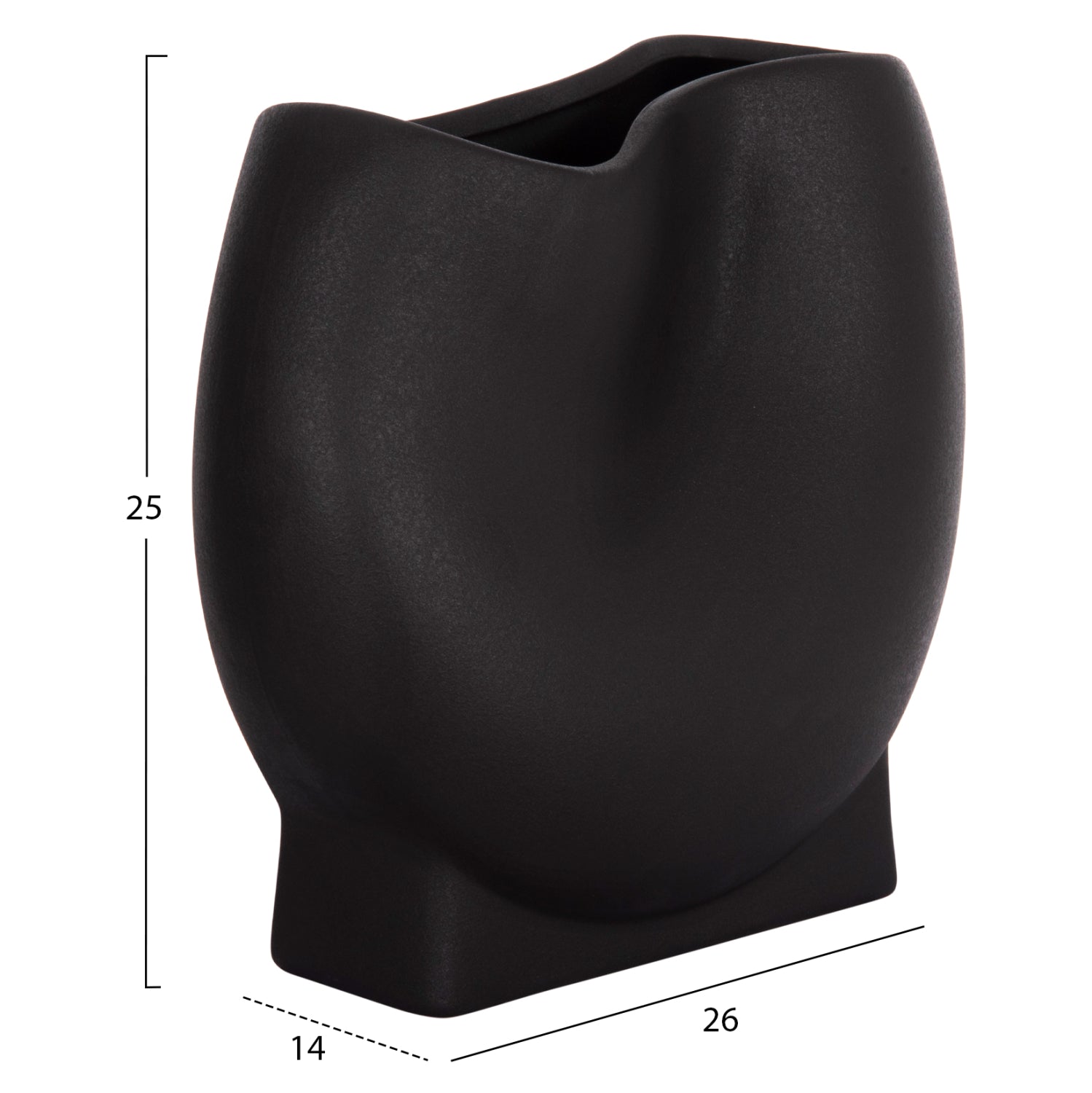 ΕΠΙΤΡΑΠΕΖΙΟ ΚΕΡΑΜΙΚΟ ΔΙΑΚΟΣΜΗΤΙΚΟ GLAZE HM4610.02 ΜΑΥΡΟ ΜΑΤ 26x14x25Υεκ