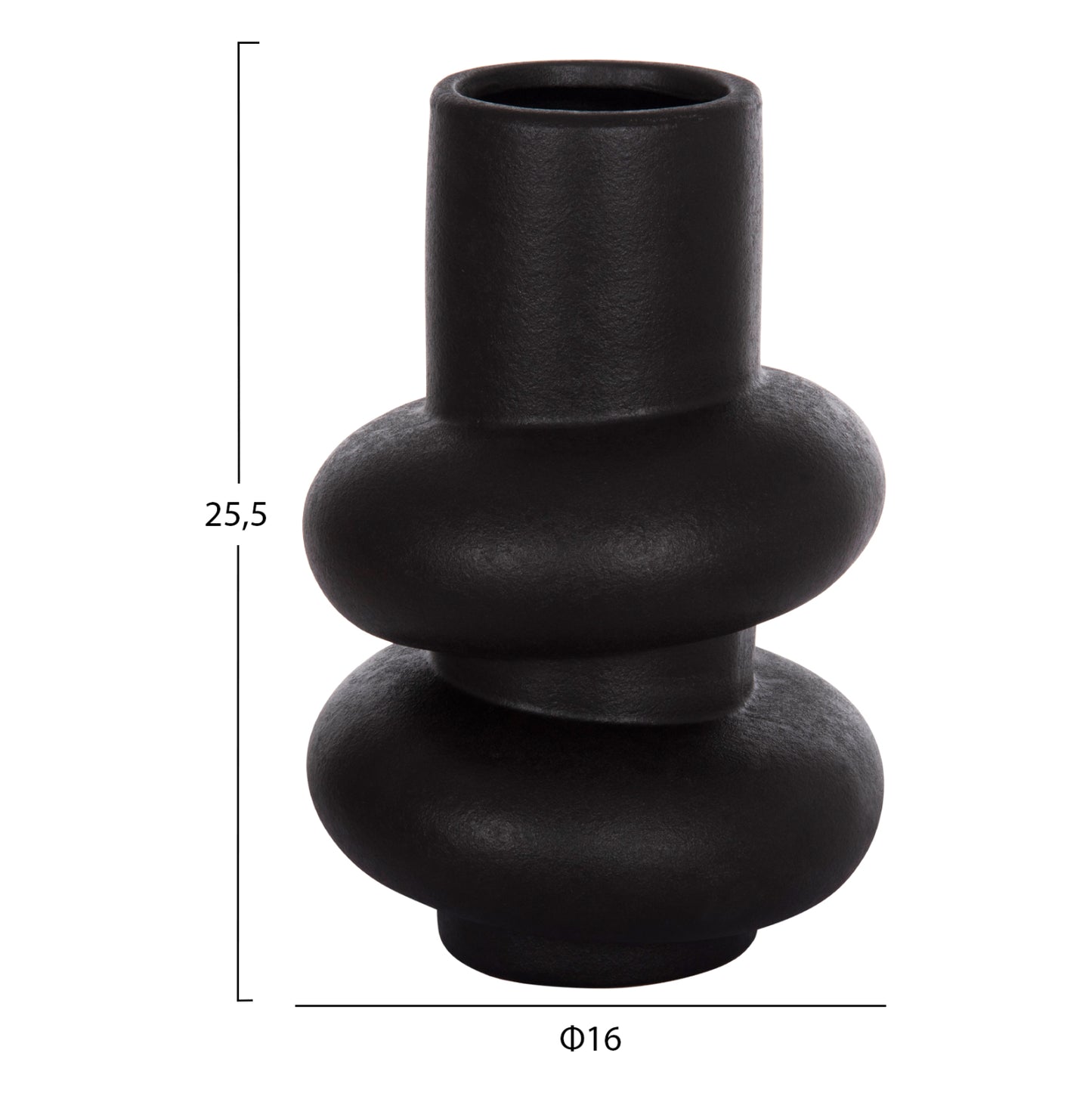 ΕΠΙΤΡΑΠΕΖΙΟ ΚΕΡΑΜΙΚΟ ΔΙΑΚΟΣΜΗΤΙΚΟ ROOK HM4627.02 ΜΑΥΡΟ ΜΑΤ Φ16x25,5Υεκ