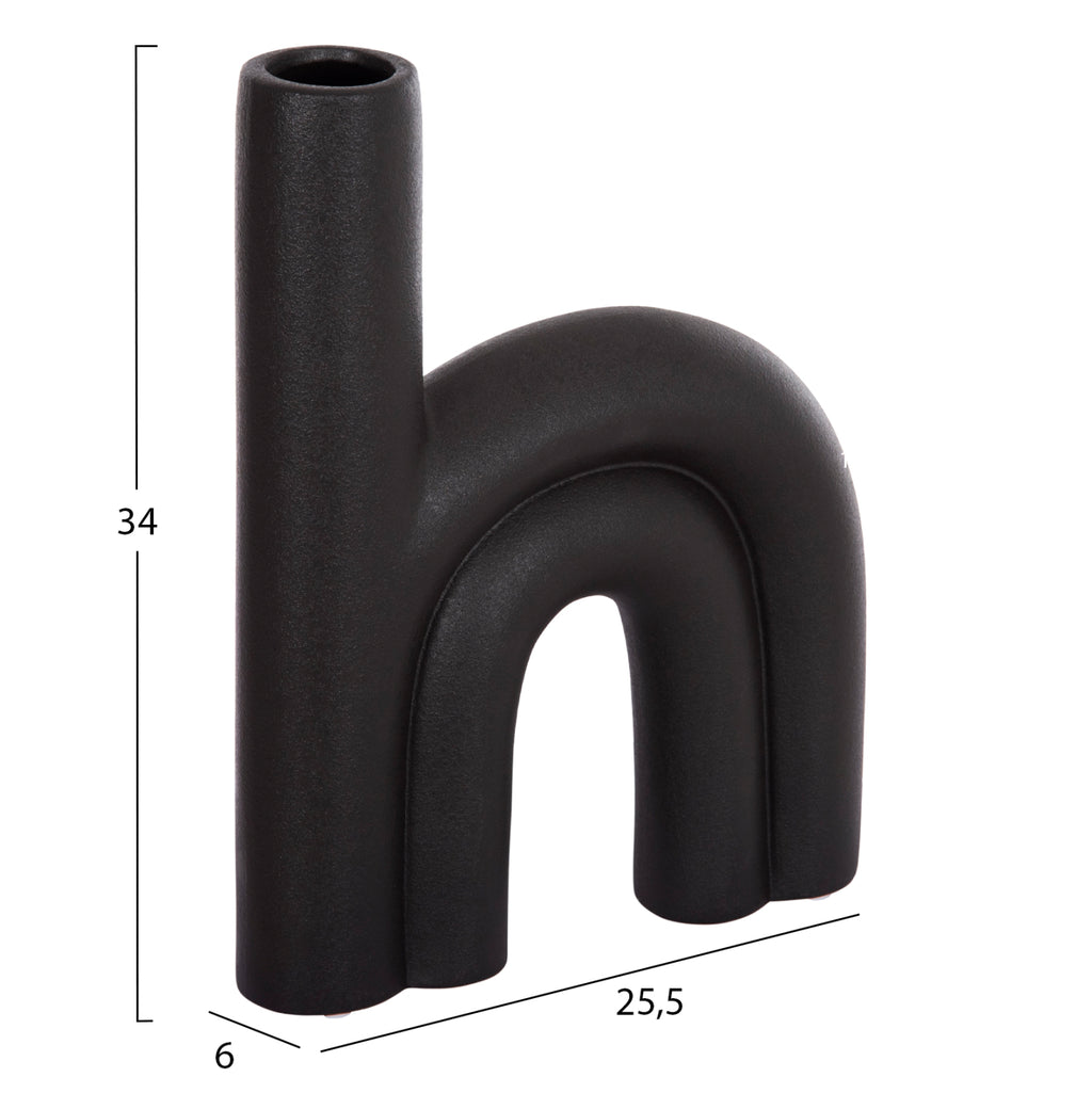 ΕΠΙΤΡΑΠΕΖΙΟ ΚΕΡΑΜΙΚΟ ΔΙΑΚΟΣΜΗΤΙΚΟ ARCON HM4638.02 ΜΑΥΡΟ ΜΑΤ 25,5x6x34Υεκ