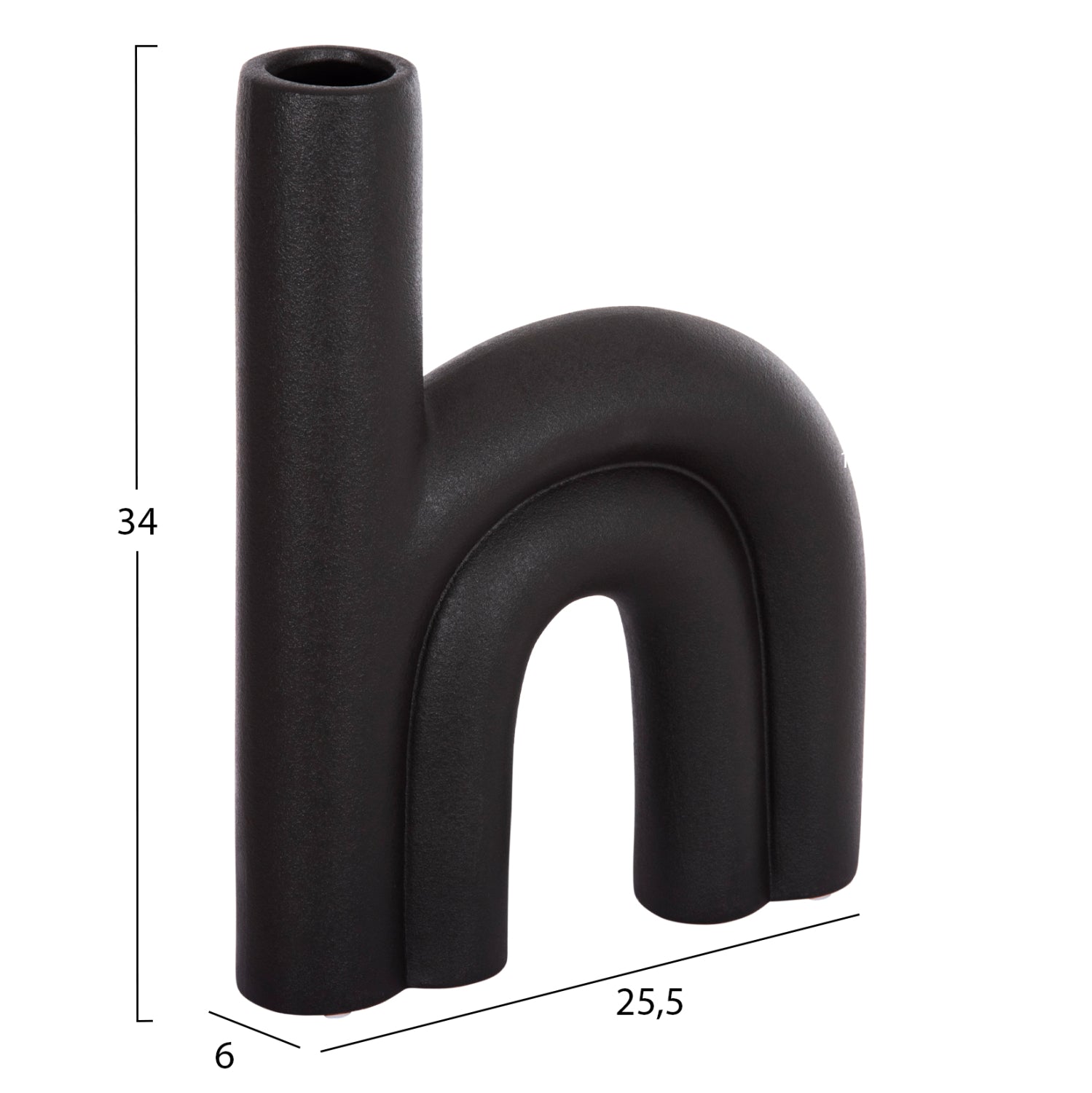 ΕΠΙΤΡΑΠΕΖΙΟ ΚΕΡΑΜΙΚΟ ΔΙΑΚΟΣΜΗΤΙΚΟ ARCON HM4638.02 ΜΑΥΡΟ ΜΑΤ 25,5x6x34Υεκ