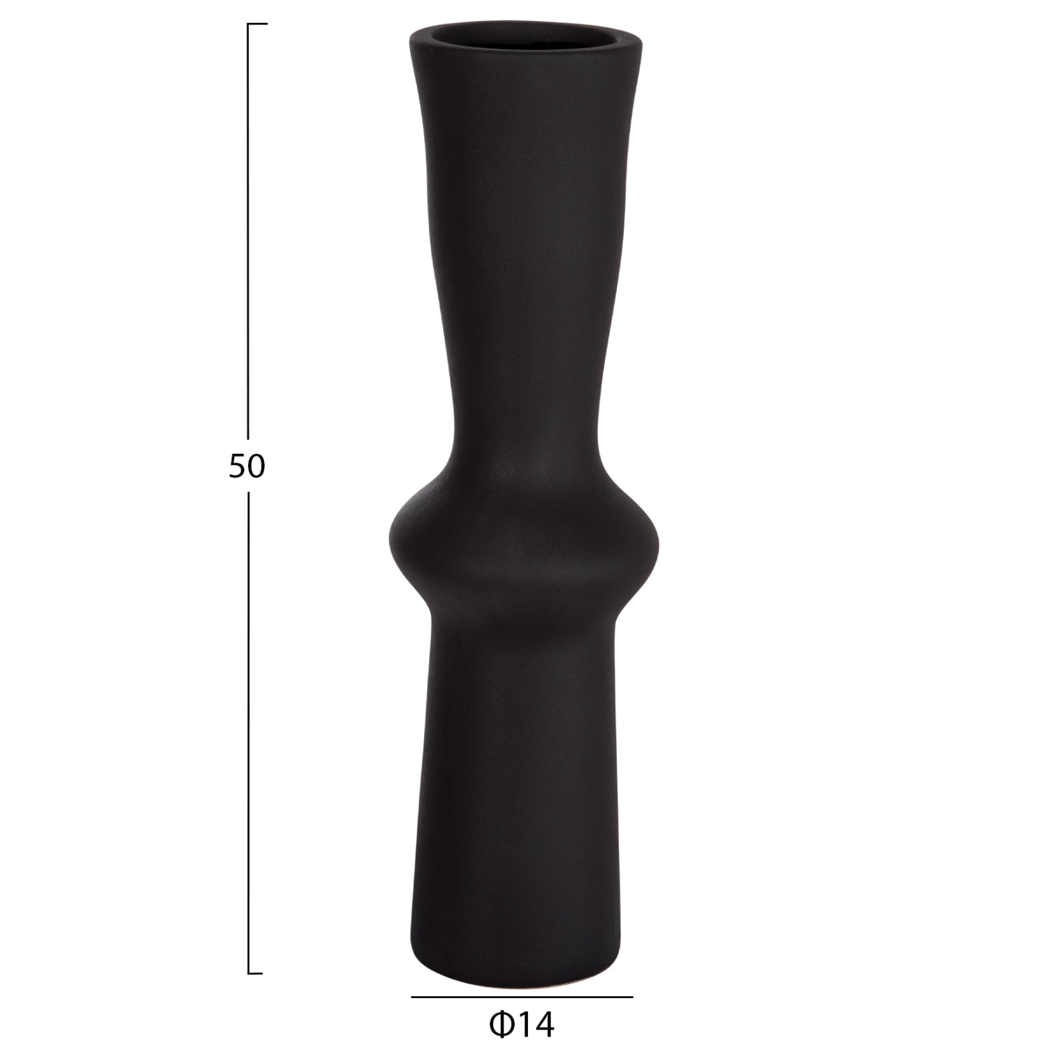 ΕΠΙΤΡΑΠΕΖΙΟ ΚΕΡΑΜΙΚΟ ΔΙΑΚΟΣΜΗΤΙΚΟ SCEPTER HM4637.02 ΜΑΥΡΟ ΜΑΤ Φ14x50Υεκ