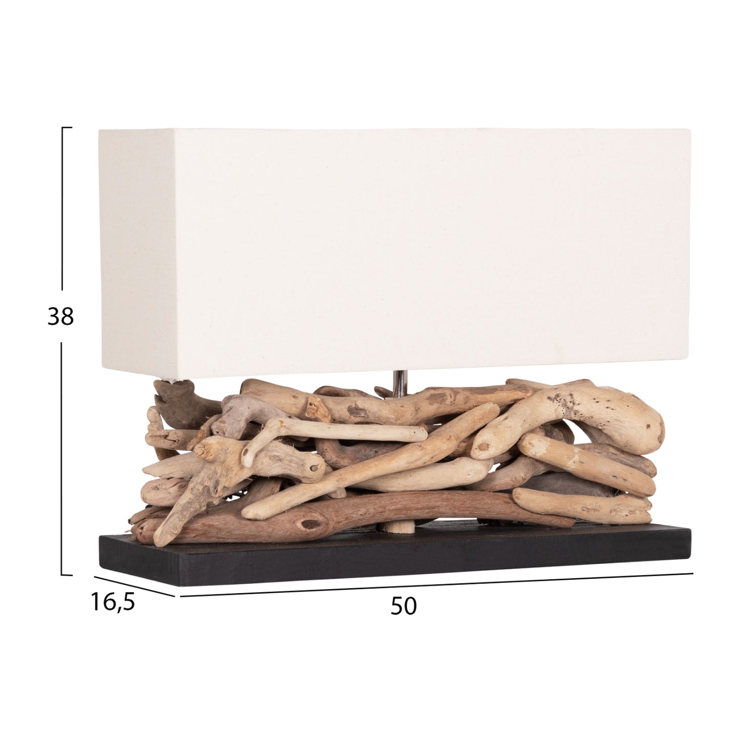 ΕΠΙΤΡΑΠΕΖΙΟ ΟΡΘΟΓΩΝΙΟ ΦΩΤΙΣΤΙΚΟ TWIGGY HM4432 DRIFTWOOD & ΛΕΥΚΟ ΚΑΠΕΛΟ 50x16,5x38Υεκ.
