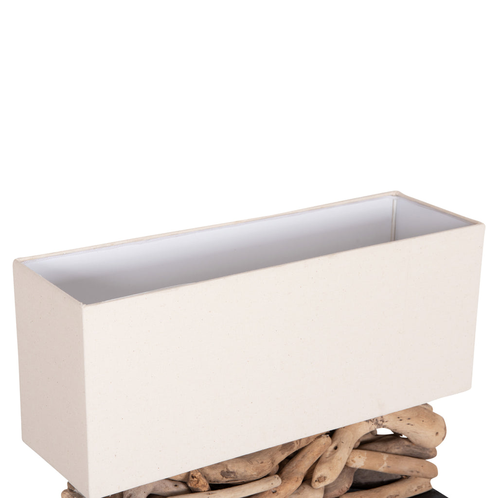 ΕΠΙΤΡΑΠΕΖΙΟ ΟΡΘΟΓΩΝΙΟ ΦΩΤΙΣΤΙΚΟ TWIGGY HM4432 DRIFTWOOD & ΛΕΥΚΟ ΚΑΠΕΛΟ 50x16,5x38Υεκ.