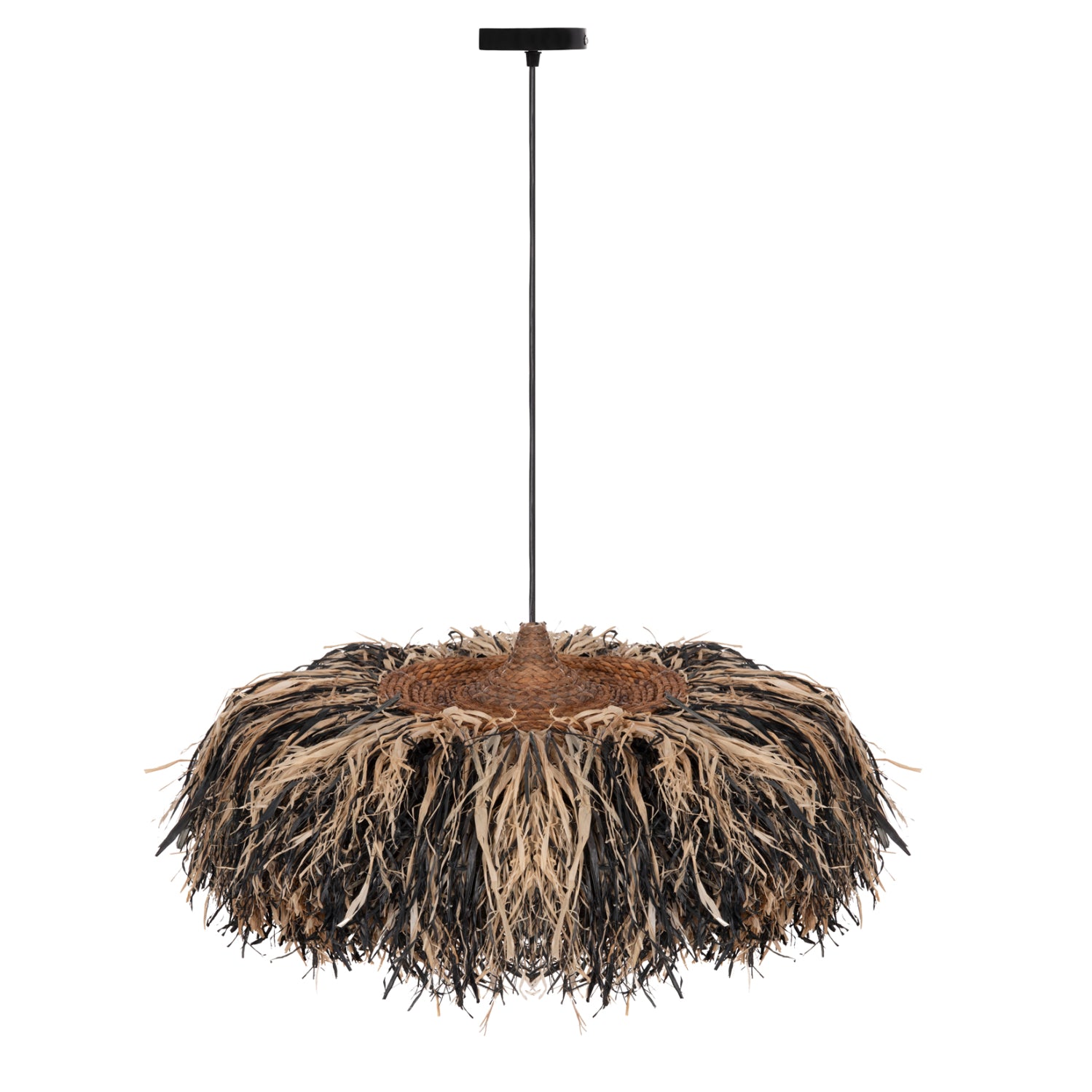 ΦΩΤΙΣΤΙΚΟ ΟΡΟΦΗΣ ORDEM HM4715 ΚΑΠΕΛΟ ΙΝΕΣ SISAL & ΜΠΑΝΑΝΑΣ-ΜΑΥΡΟ & ΦΥΣΙΚΟ Φ75εκ