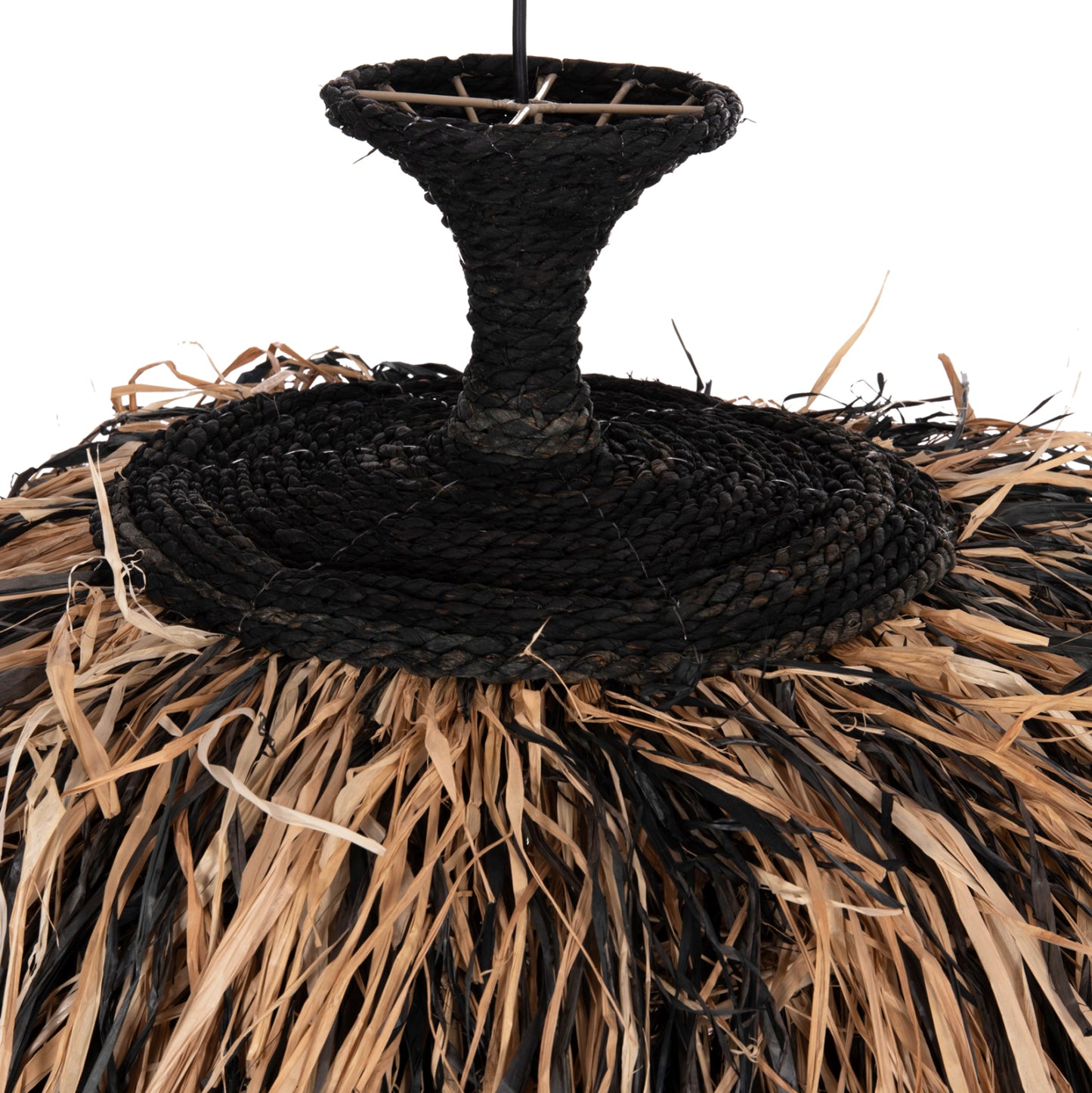 ΦΩΤΙΣΤΙΚΟ ΟΡΟΦΗΣ ORDEM HM4716 ΚΑΠΕΛΟ ΙΝΕΣ SISAL & ΜΠΑΝΑΝΑΣ-ΜΑΥΡΟ & ΦΥΣΙΚΟ Φ60x50Υεκ