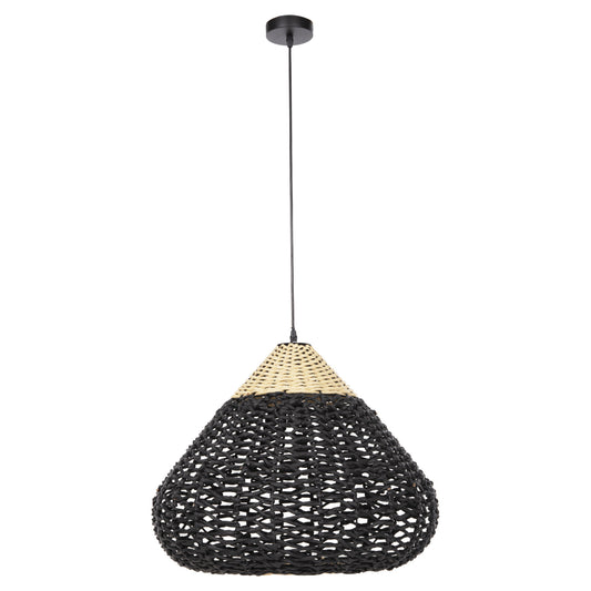 ΦΩΤΙΣΤΙΚΟ ΟΡΟΦΗΣ ΚΡΕΜΑΣΤΟ HM4346 ΑΠΟ PAPER ROPE ΜΠΕΖ ΚΑΙ ΜΑΥΡΟ Φ55,5x44Υεκ.