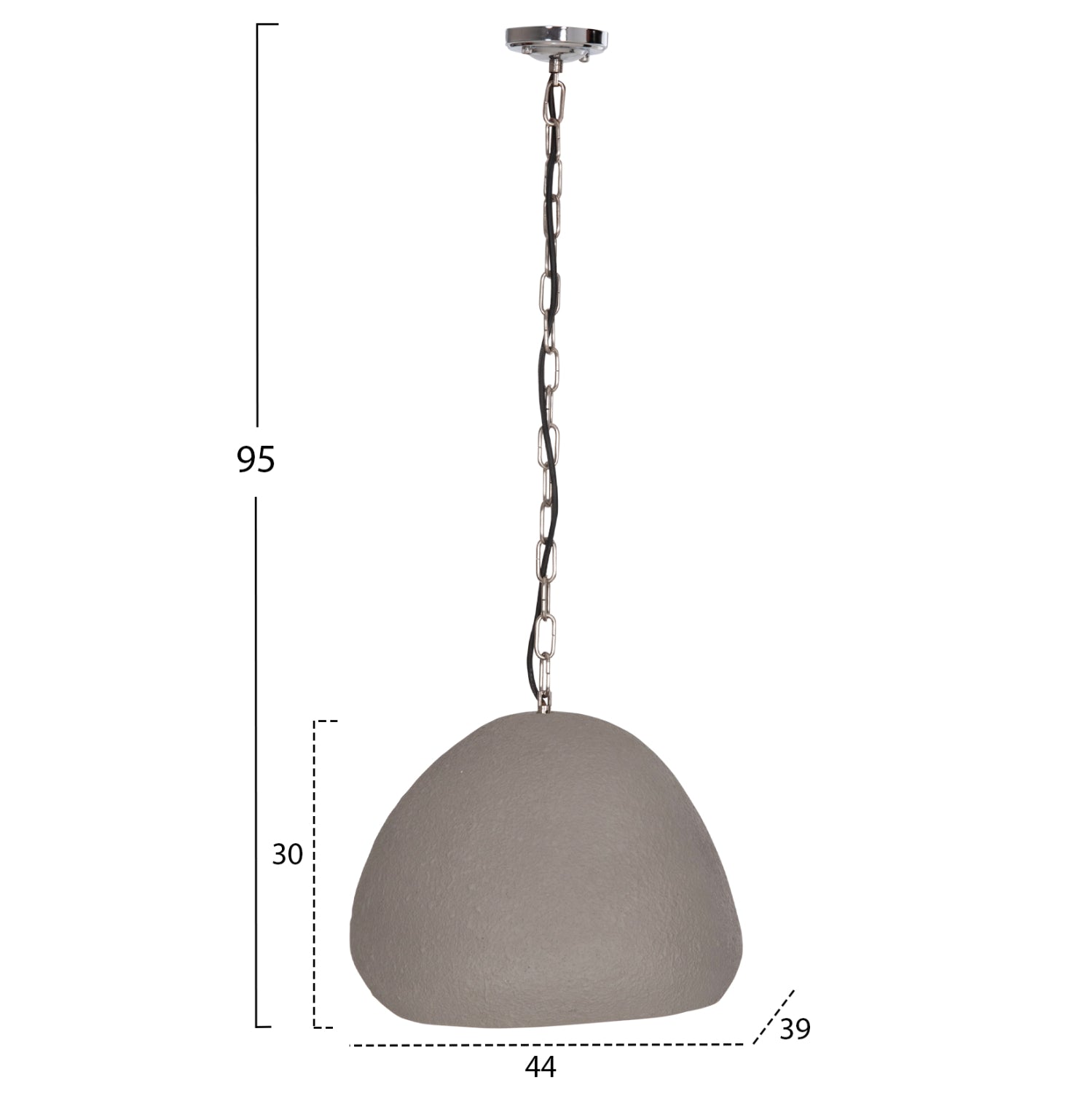 ΦΩΤΙΣΤΙΚΟ ΟΡΟΦΗΣ ΚΡΕΜΑΣΤΟ JAYLEN HM4703.03S FIBER CEMENT ΓΚΡΙ 44x39x30Υεκ.