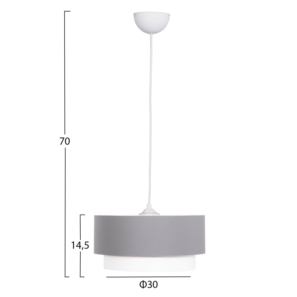 ΦΩΤΙΣΤΙΚΟ ΟΡΟΦΗΣ ΚΥΛΙΝΔΡΙΚΟ KRIKS HM4706.01 PVC ΣΕ ΛΕΥΚΟ-ΓΚΡΙ Φ30x70Υεκ.