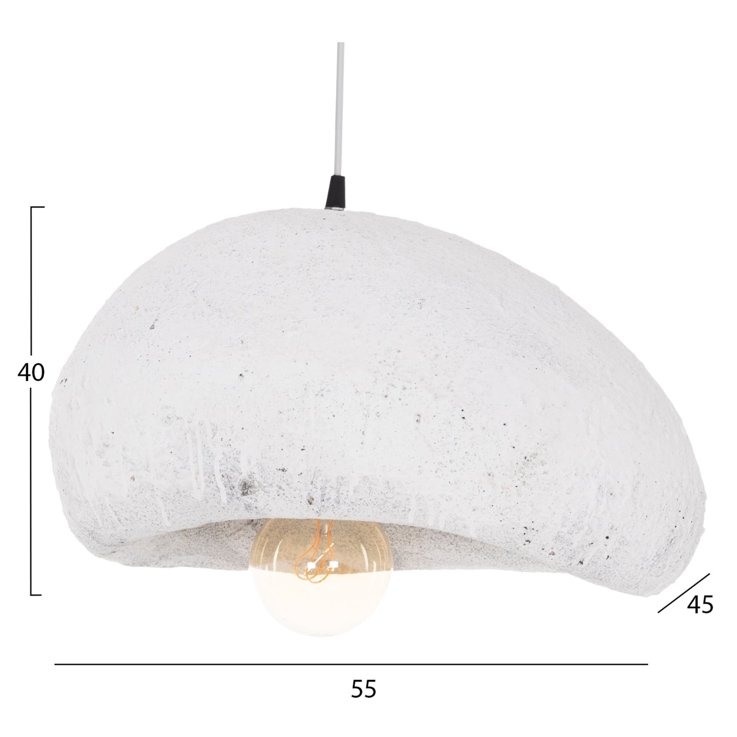 ΦΩΤΙΣΤΙΚΟ ΟΡΟΦΗΣ ΜΕ ΟΨΗ ΠΕΤΡΑΣ STONER (M) HM4418.02 ΛΕΥΚΟ 55x45x40Υεκ.