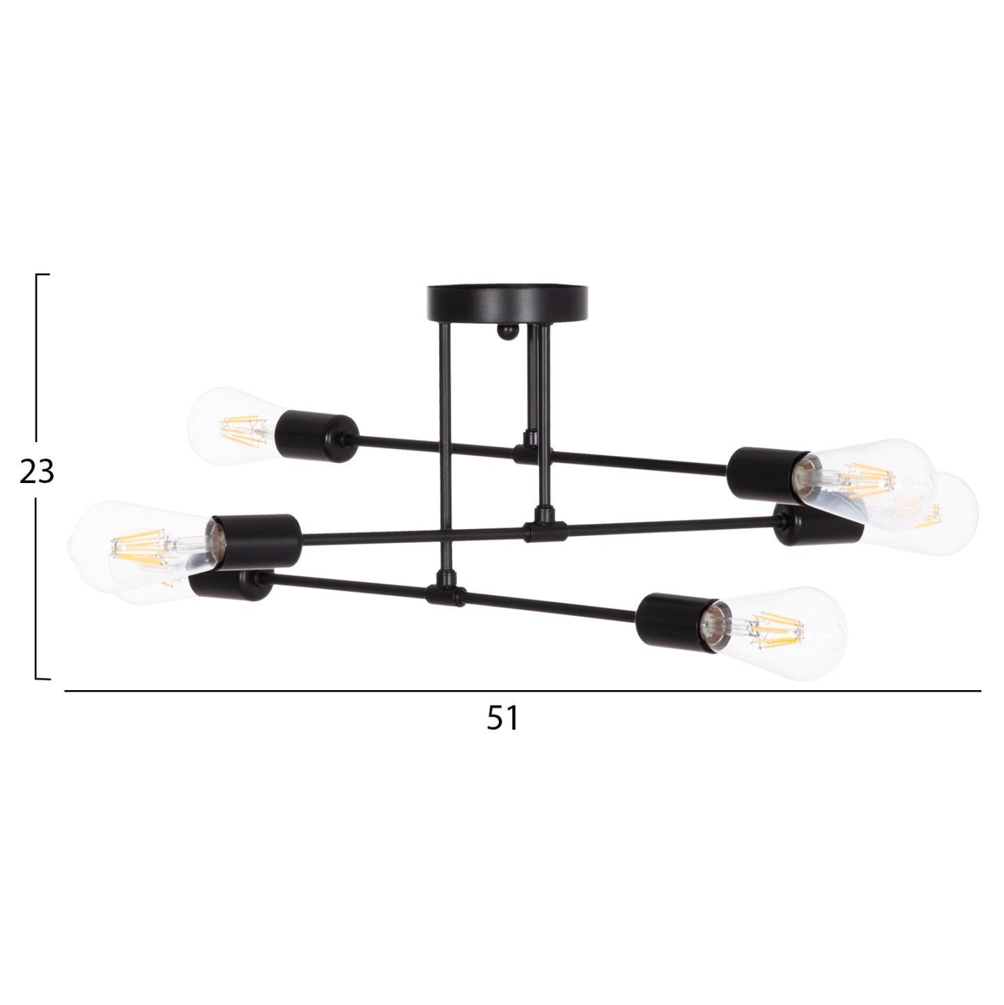 ΦΩΤΙΣΤΙΚΟ ΟΡΟΦΗΣ ΠΟΛΥΦΩΤΟ LIGHTY HM7427.11 ΜΕΤΑΛΛΟ ΣΕ ΜΑΥΡΟ 51x51x23Υεκ.