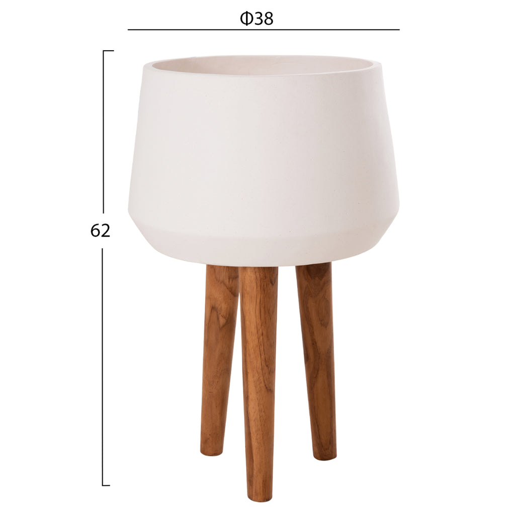 ΓΛΑΣΤΡΑ ΕΣΩΤ.ΧΩΡΟΥ QUAN HM4680.02L FIBER CEMENT ΛΕΥΚΟ--ΒΑΣΗ TEAK Φ38x62Υεκ
