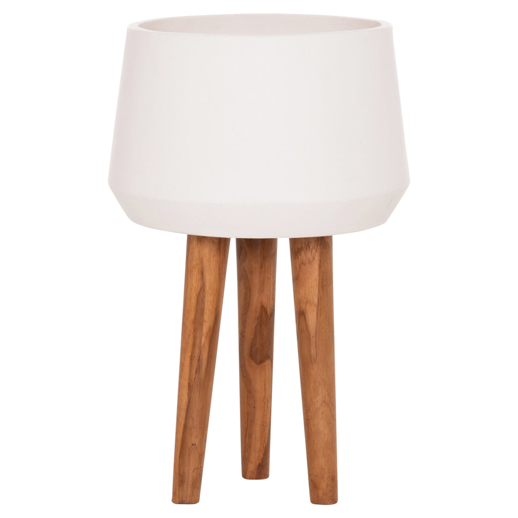 ΓΛΑΣΤΡΑ ΕΣΩΤ.ΧΩΡΟΥ QUAN HM4680.02L FIBER CEMENT ΛΕΥΚΟ--ΒΑΣΗ TEAK Φ38x62Υεκ