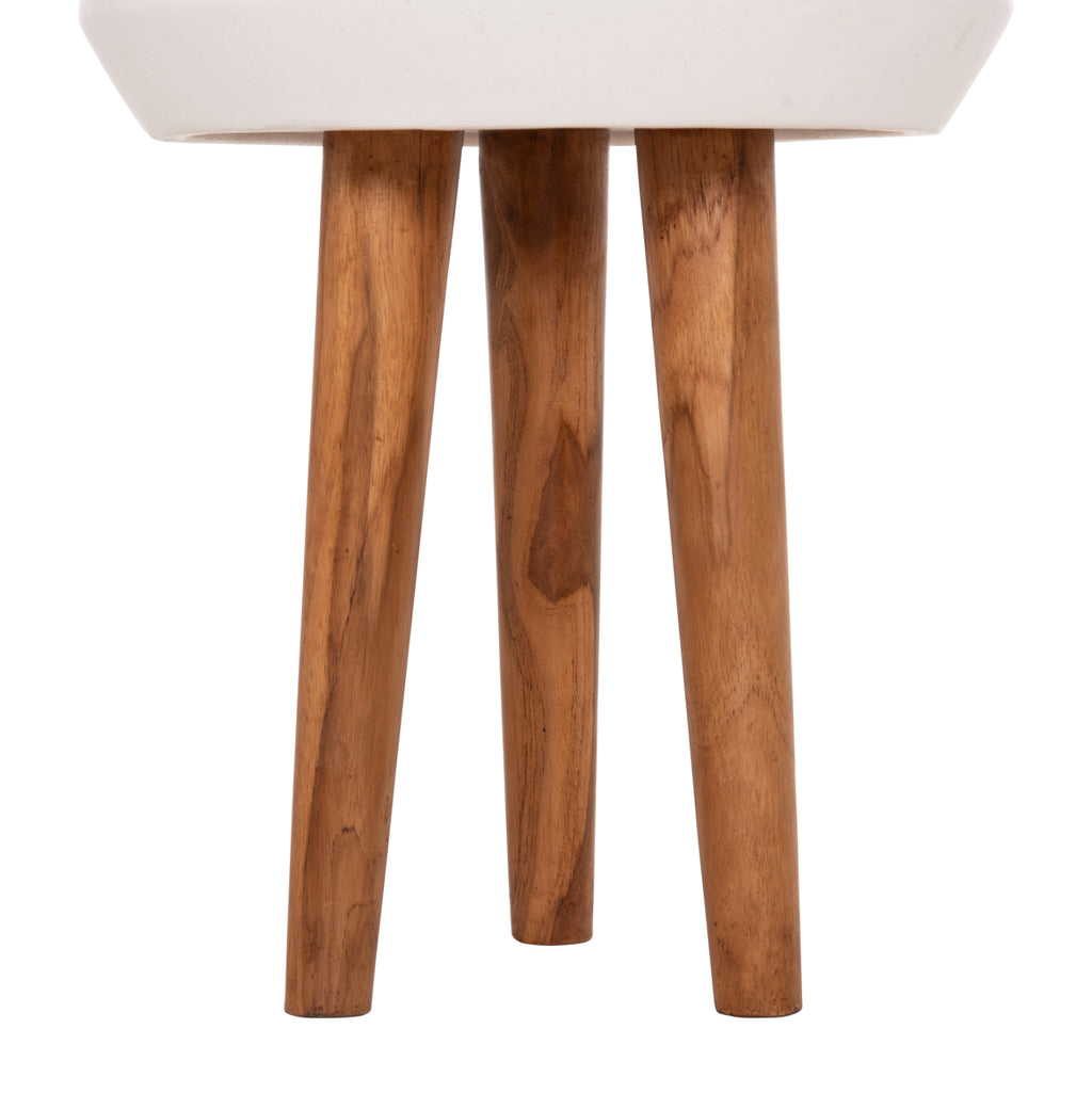 ΓΛΑΣΤΡΑ ΕΣΩΤ.ΧΩΡΟΥ QUAN HM4680.02L FIBER CEMENT ΛΕΥΚΟ--ΒΑΣΗ TEAK Φ38x62Υεκ