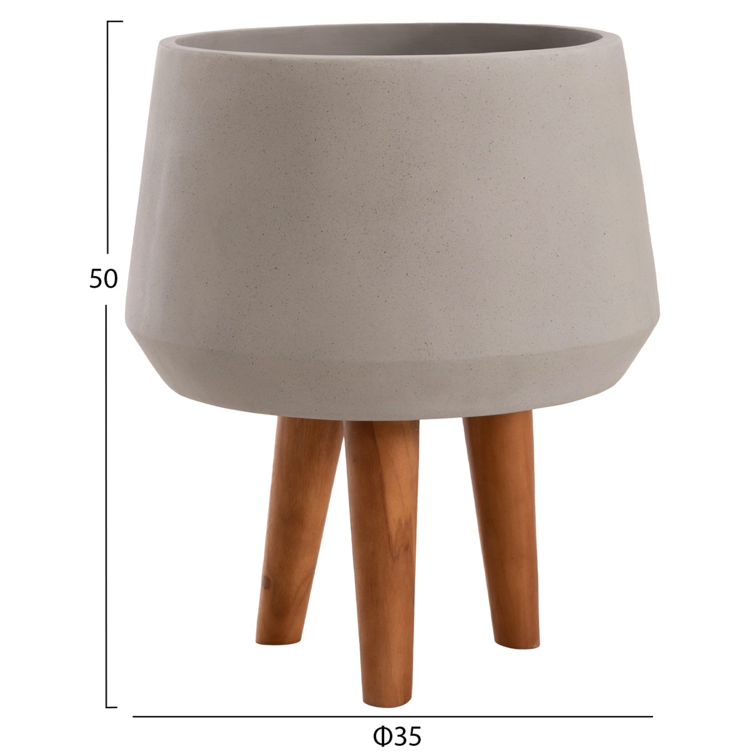 ΓΛΑΣΤΡΑ ΕΣΩΤ.ΧΩΡΟΥ QUAN HM4680.03M FIBER CEMENT ΓΚΡΙ--ΒΑΣΗ TEAK Φ35x50Υεκ