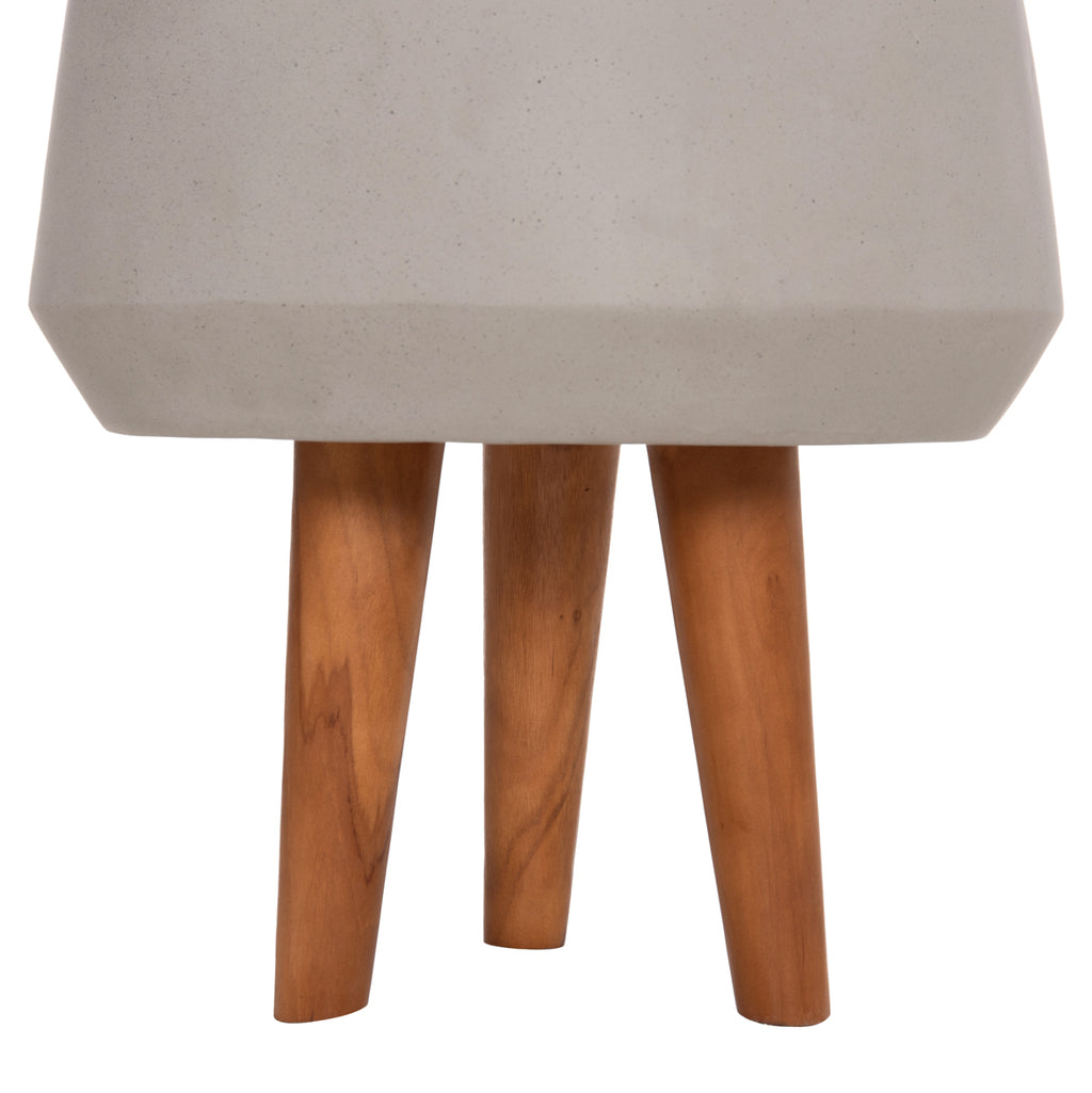 ΓΛΑΣΤΡΑ ΕΣΩΤ.ΧΩΡΟΥ QUAN HM4680.03M FIBER CEMENT ΓΚΡΙ--ΒΑΣΗ TEAK Φ35x50Υεκ