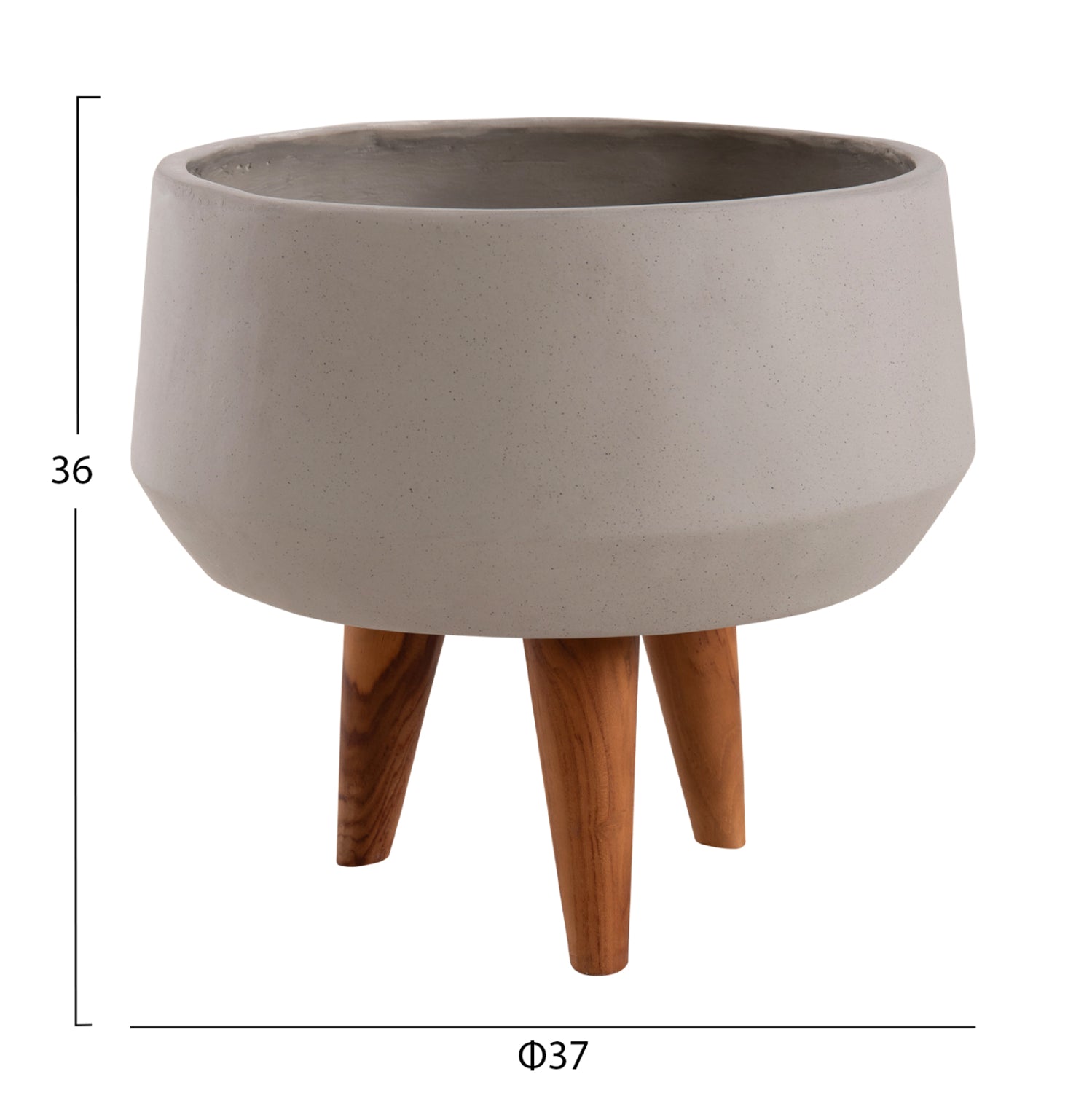 ΓΛΑΣΤΡΑ ΕΣΩΤ.ΧΩΡΟΥ QUAN HM4680.03S FIBER CEMENT ΓΚΡΙ--ΒΑΣΗ TEAK Φ37x36Υεκ