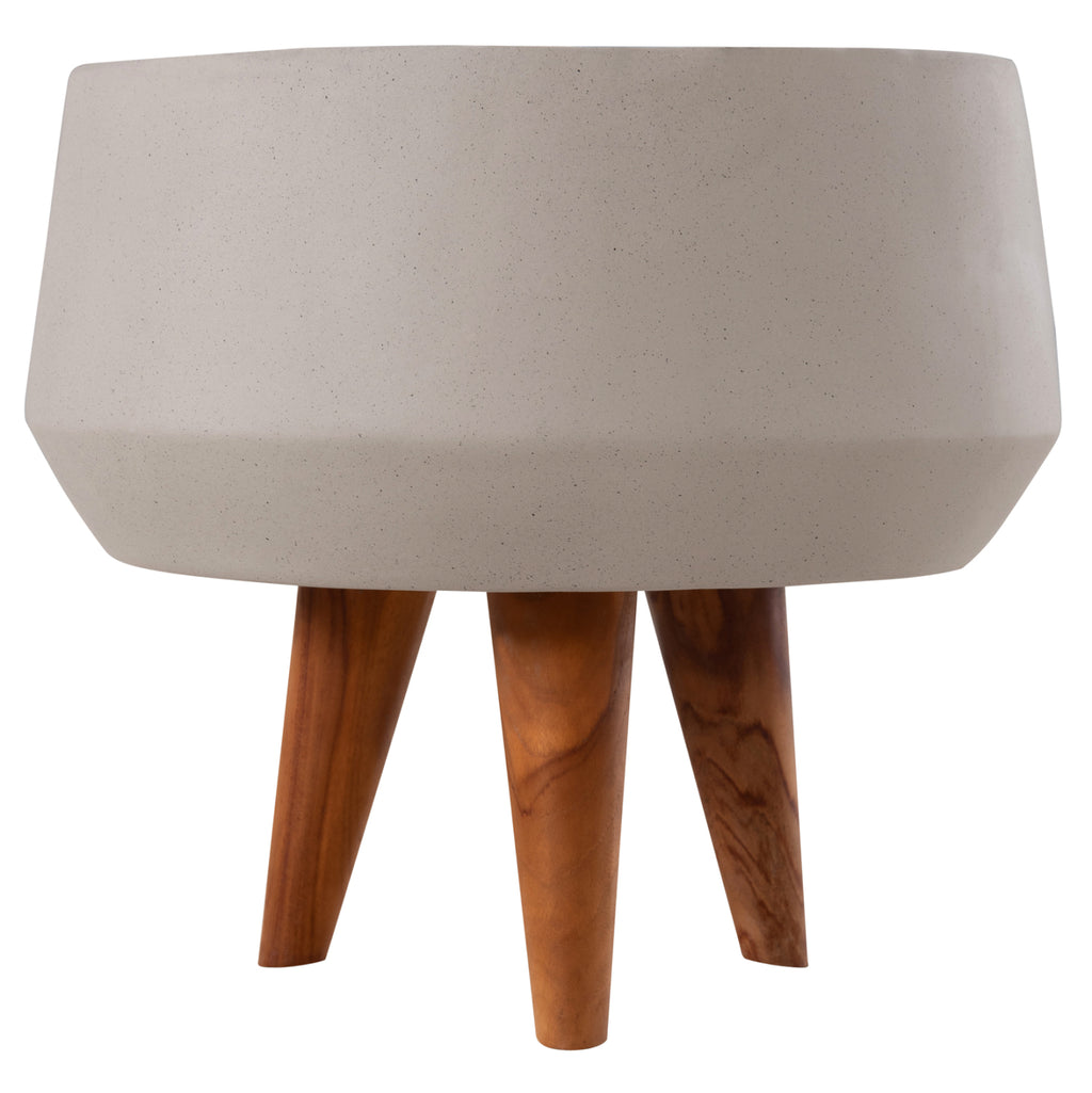 ΓΛΑΣΤΡΑ ΕΣΩΤ.ΧΩΡΟΥ QUAN HM4680.03S FIBER CEMENT ΓΚΡΙ--ΒΑΣΗ TEAK Φ37x36Υεκ